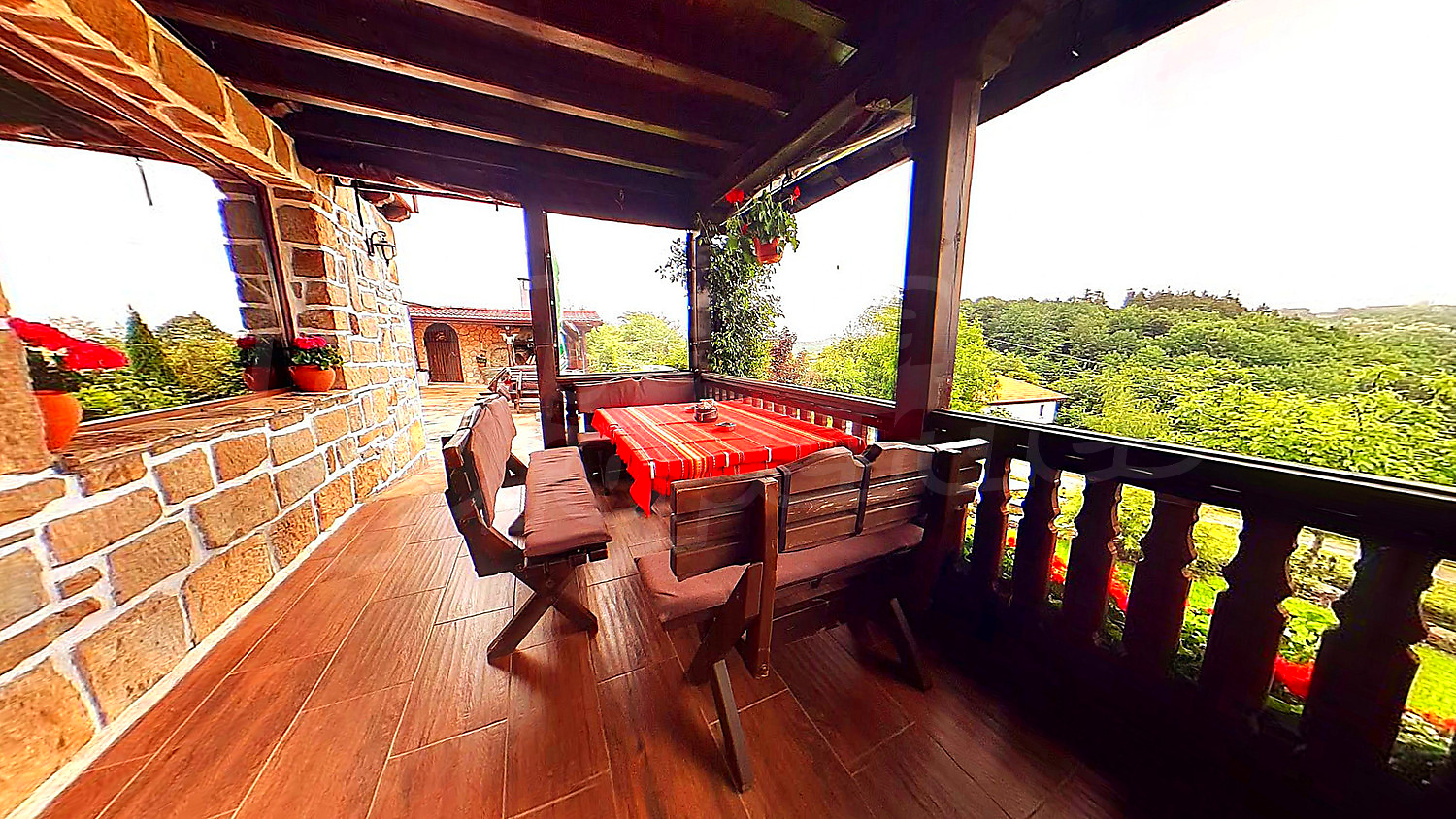 balcony, view from balcony, furnished, outside, green area