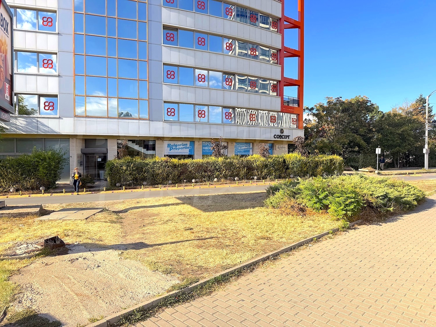 facade, outside, parking