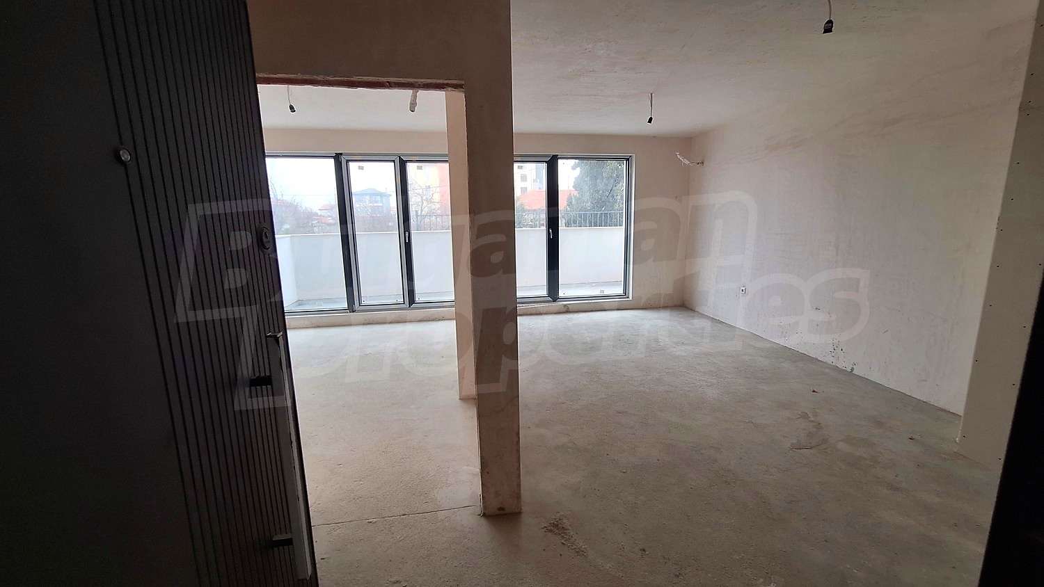 inside, view from balcony, unfurnished