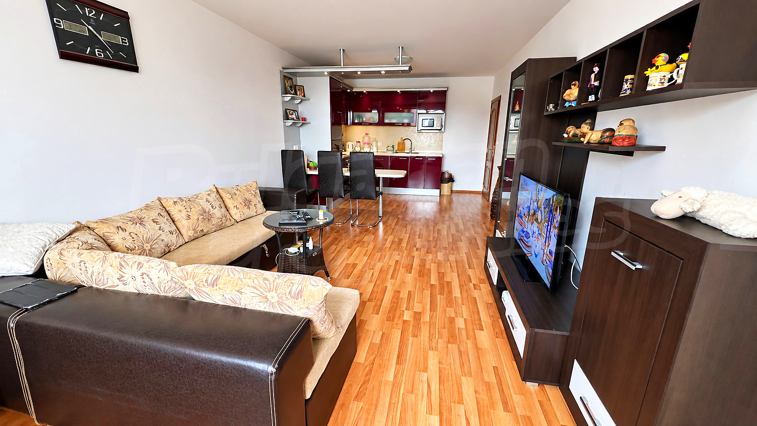 inside, living room, kitchen, furnished