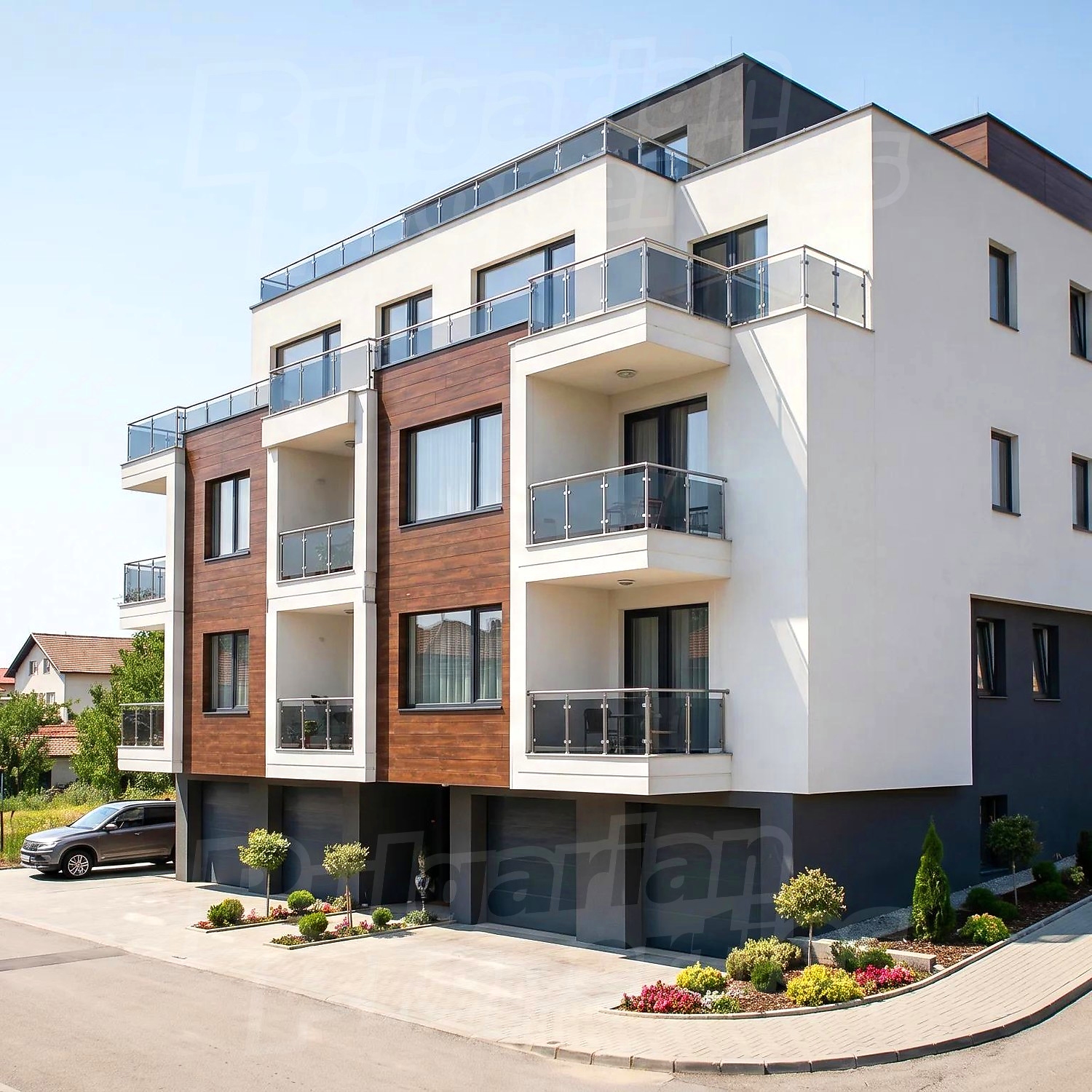 outside, facade, parking, garden