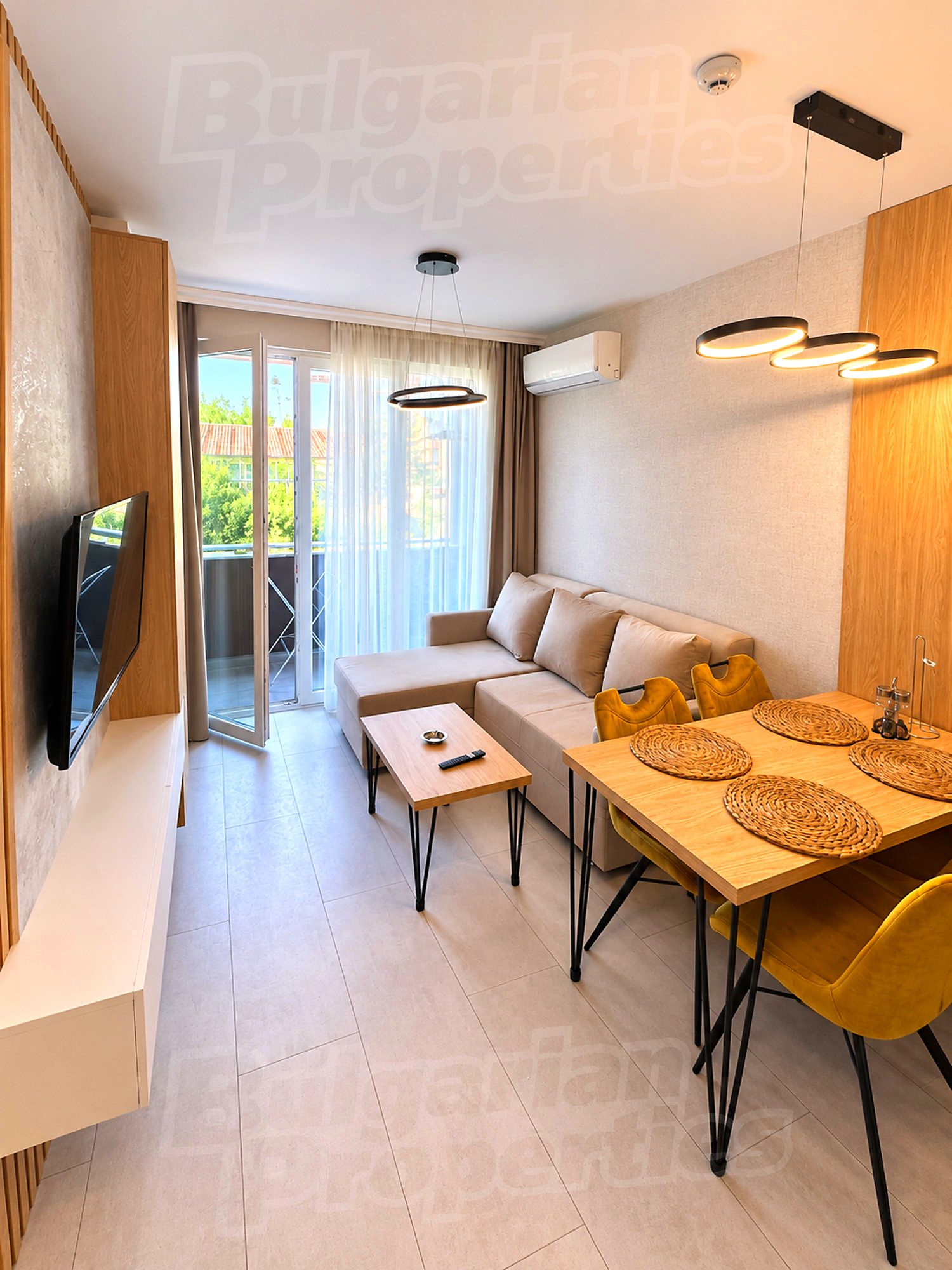 inside, living room, balcony, furnished