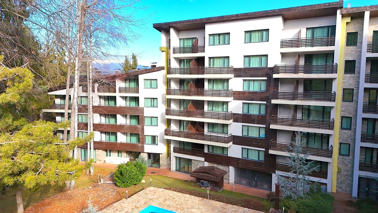 outside, facade, garden, pool