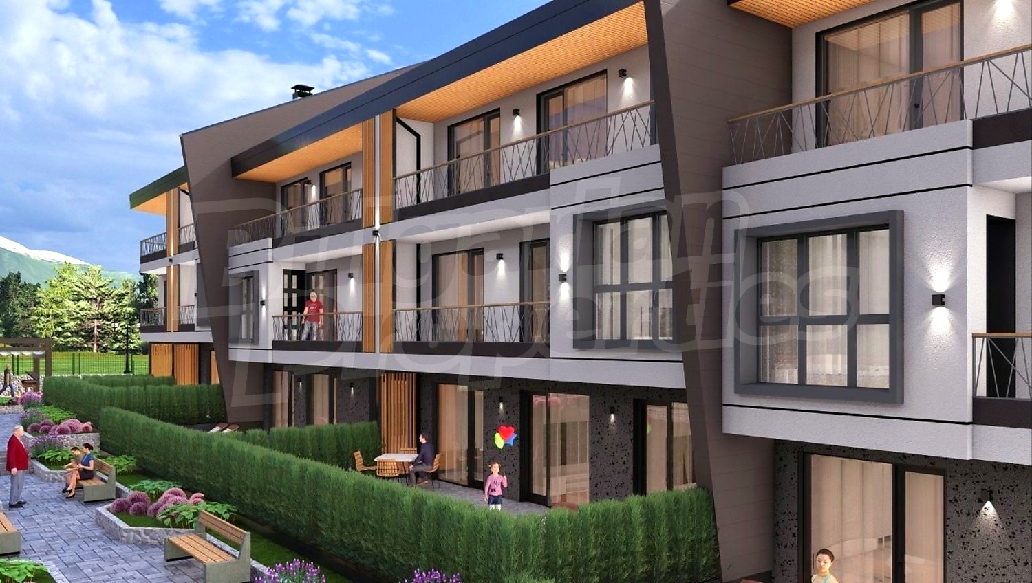 outside, facade, garden, mountain, green area