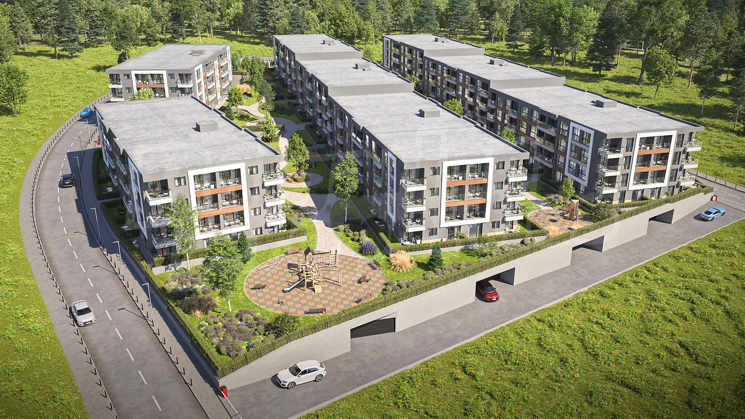 outside, facade, green area, parking