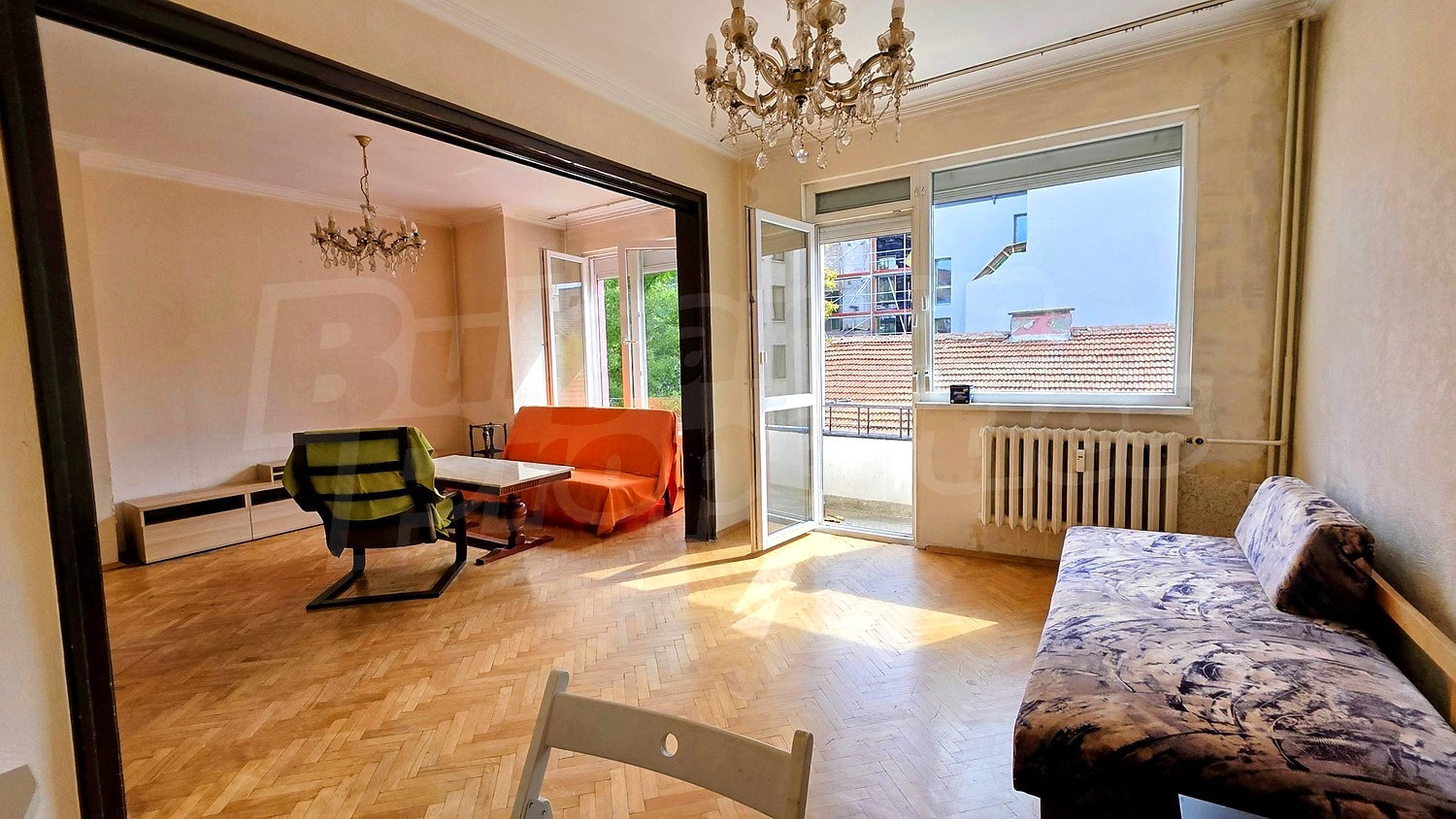 inside, living room, balcony, furnished