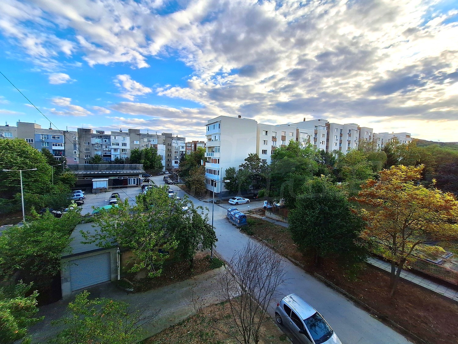 outside, facade, parking, green area
