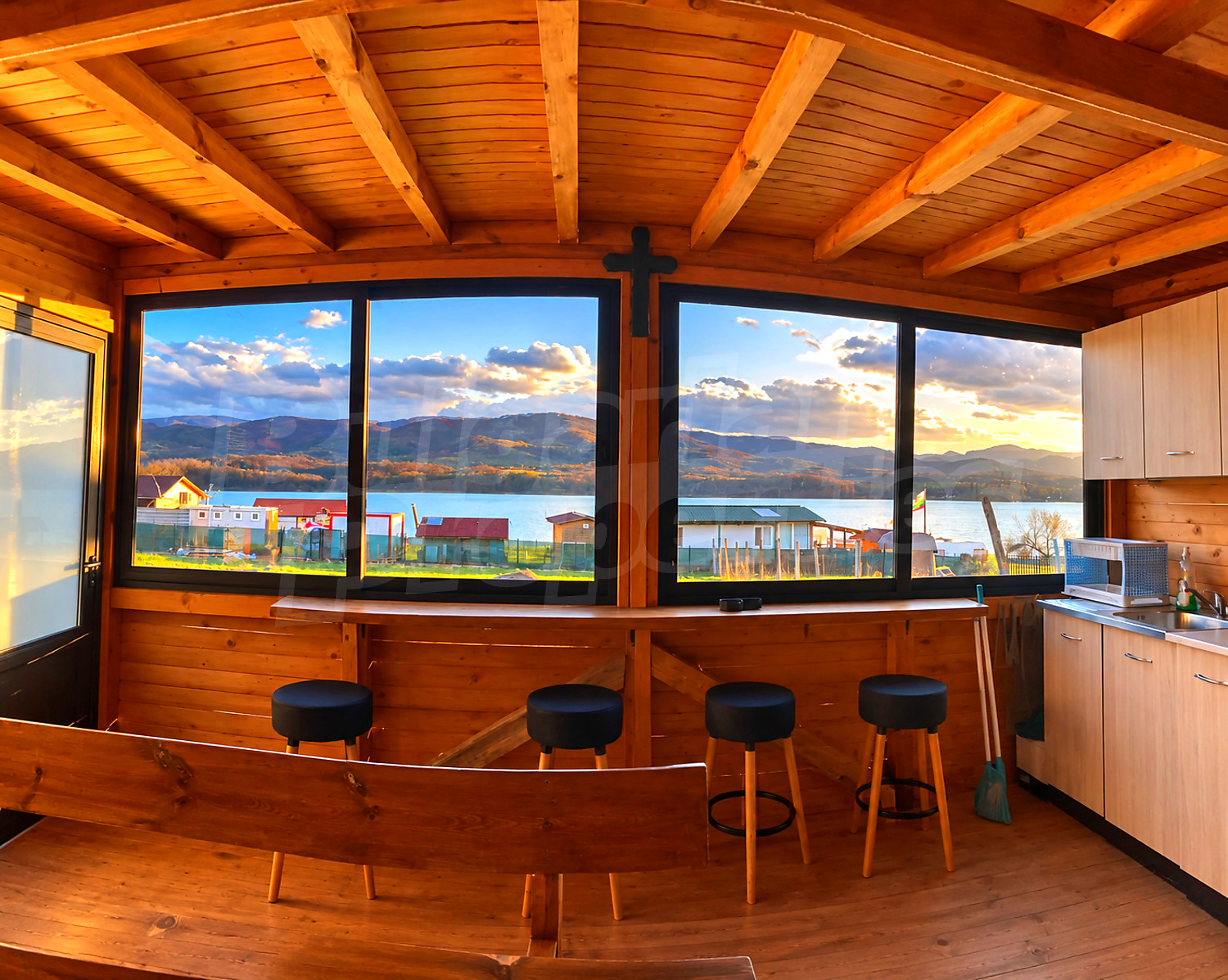 inside, view from balcony, furnished