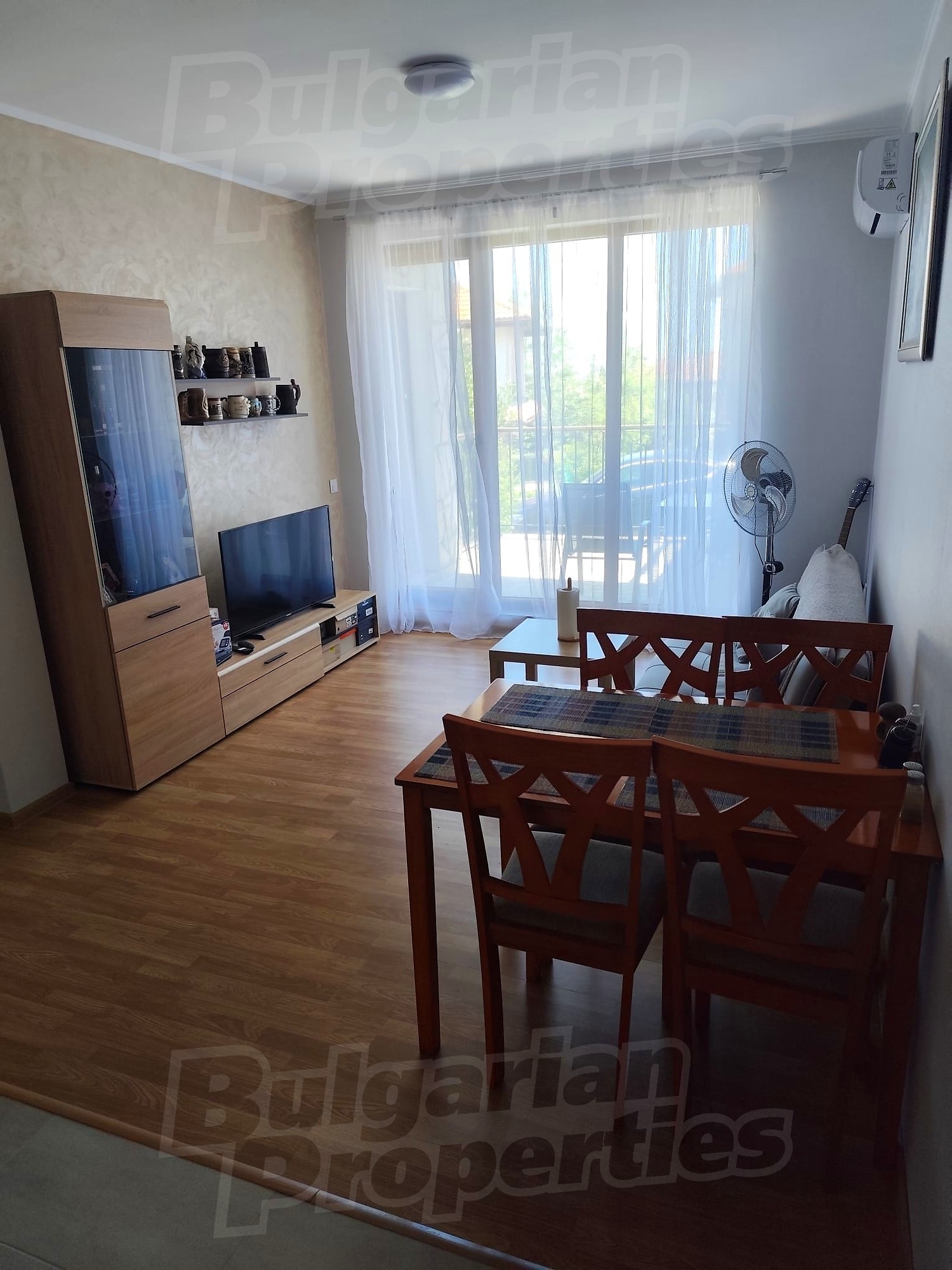 inside, living room, furnished, view from balcony