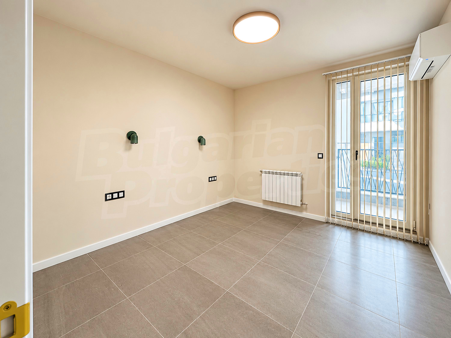 inside, balcony, unfurnished