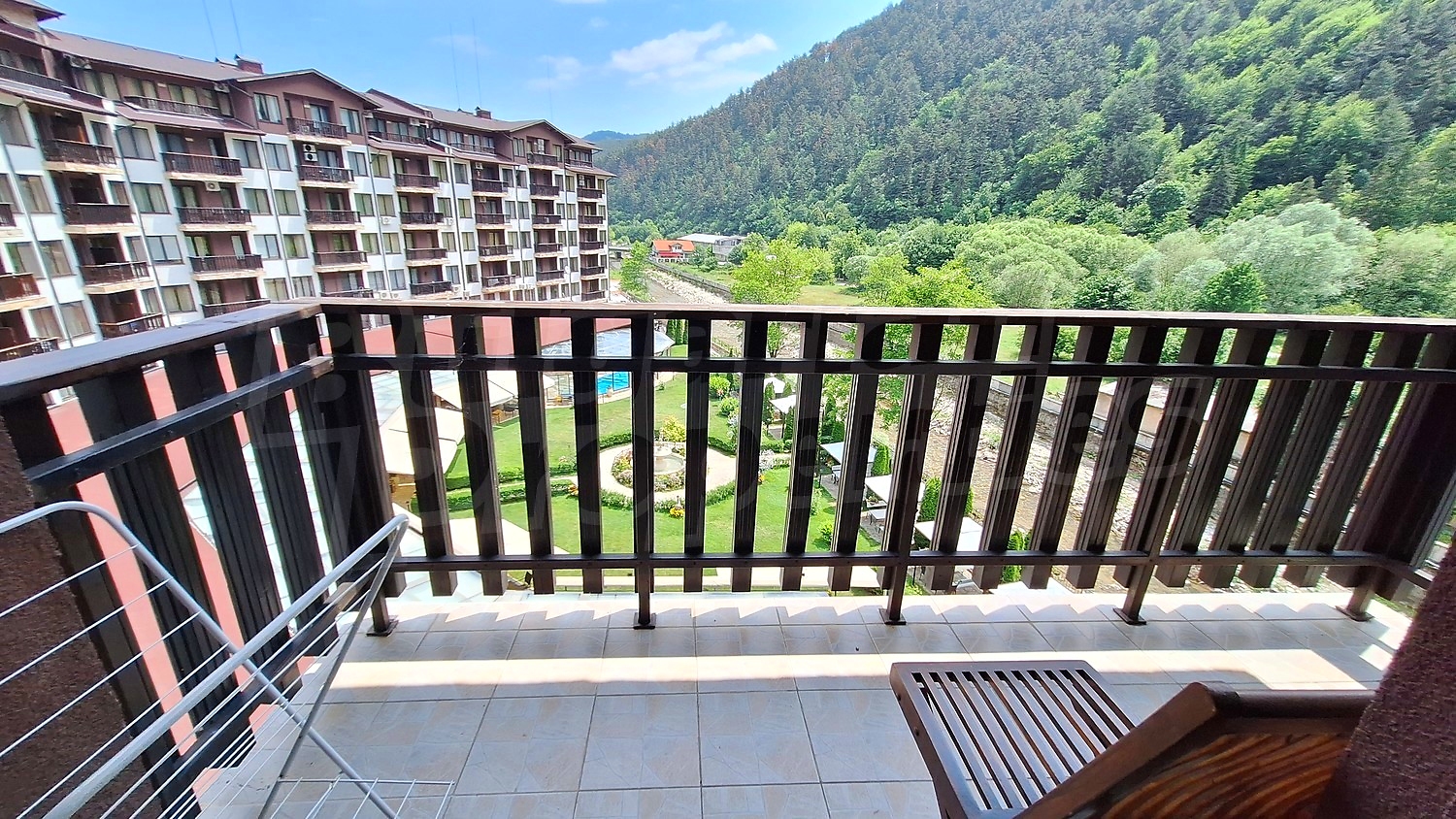 balcony, outside, view from balcony, green area