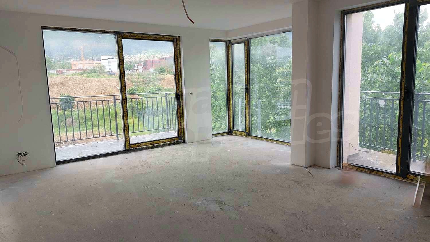 inside, balcony, view from balcony, unfurnished
