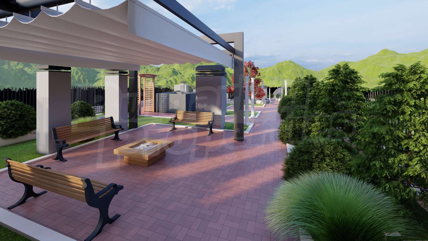 outside, garden, green area