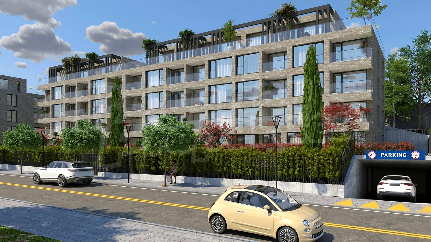 outside, facade, parking, garden