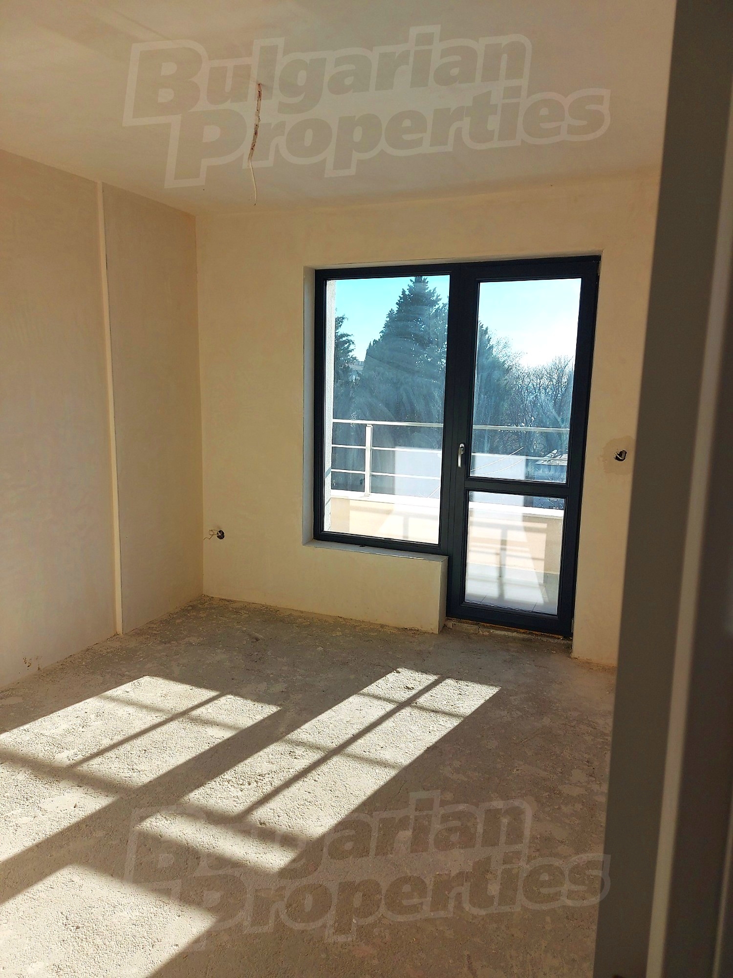inside, balcony, unfurnished