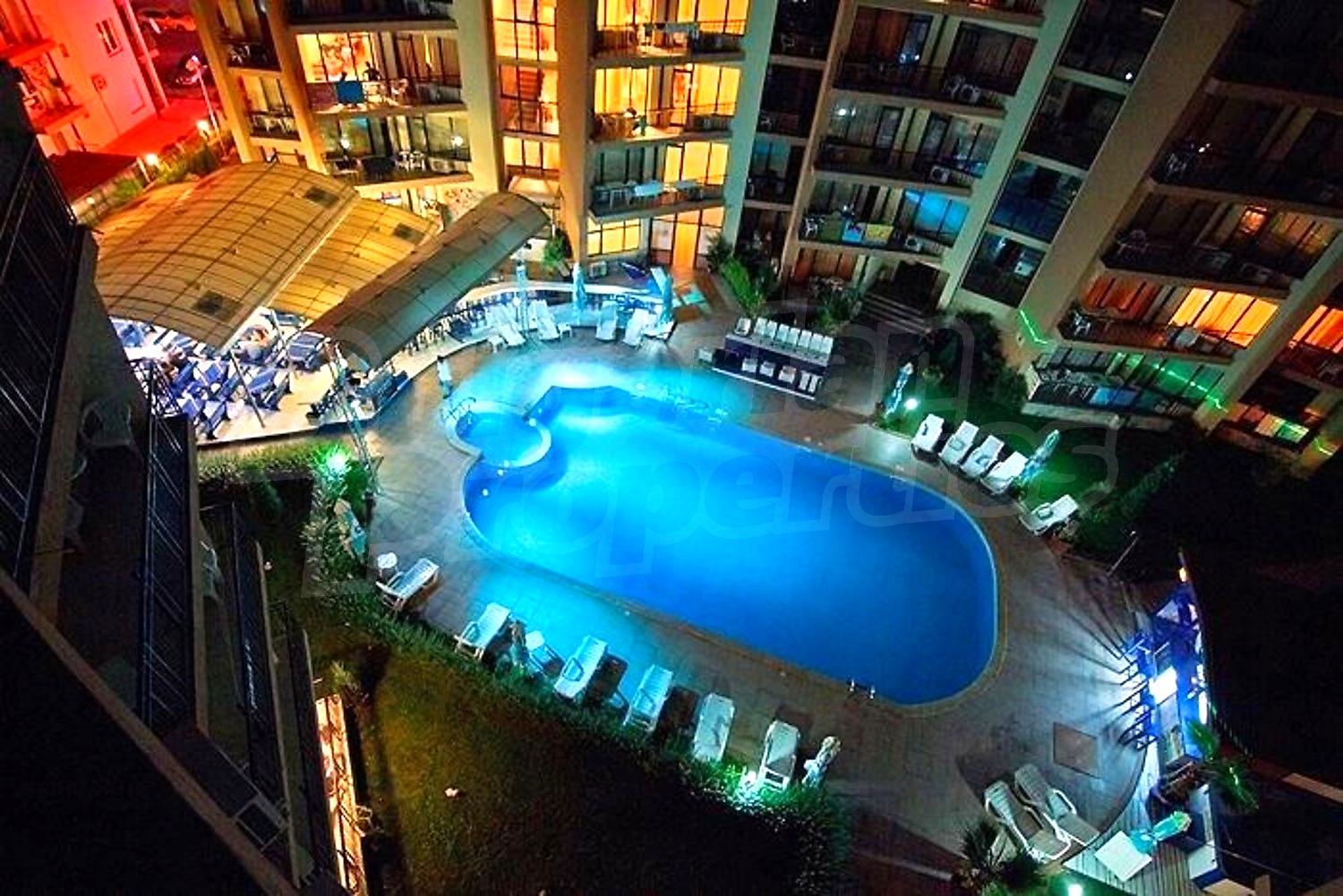 outside, pool, facade, garden