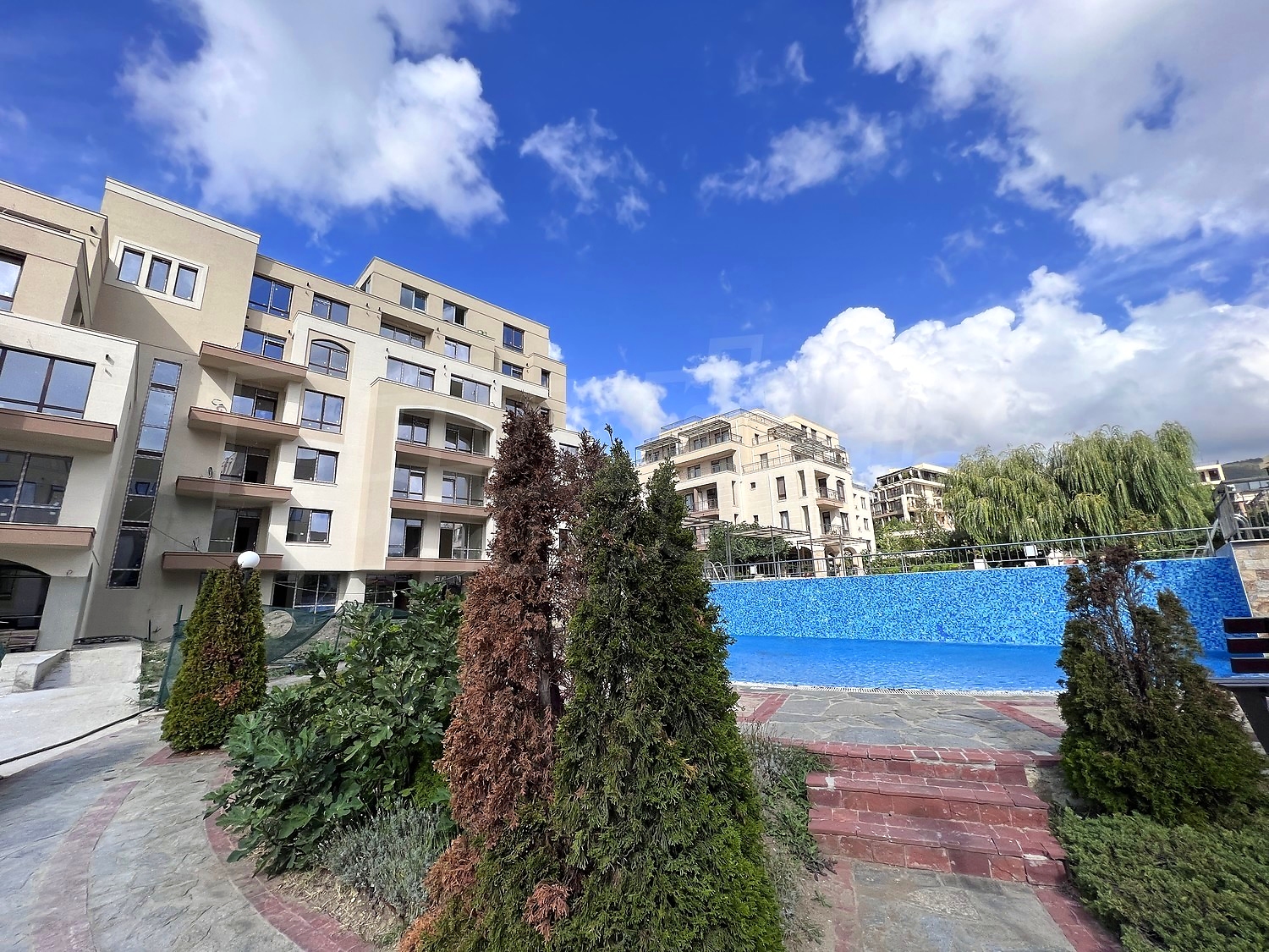 outside, pool, garden, facade