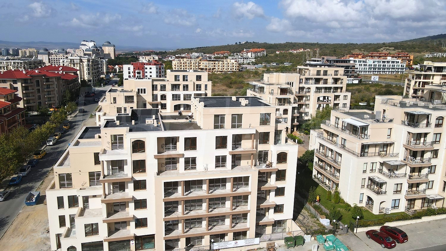 facade, outside, view from balcony, mountain
