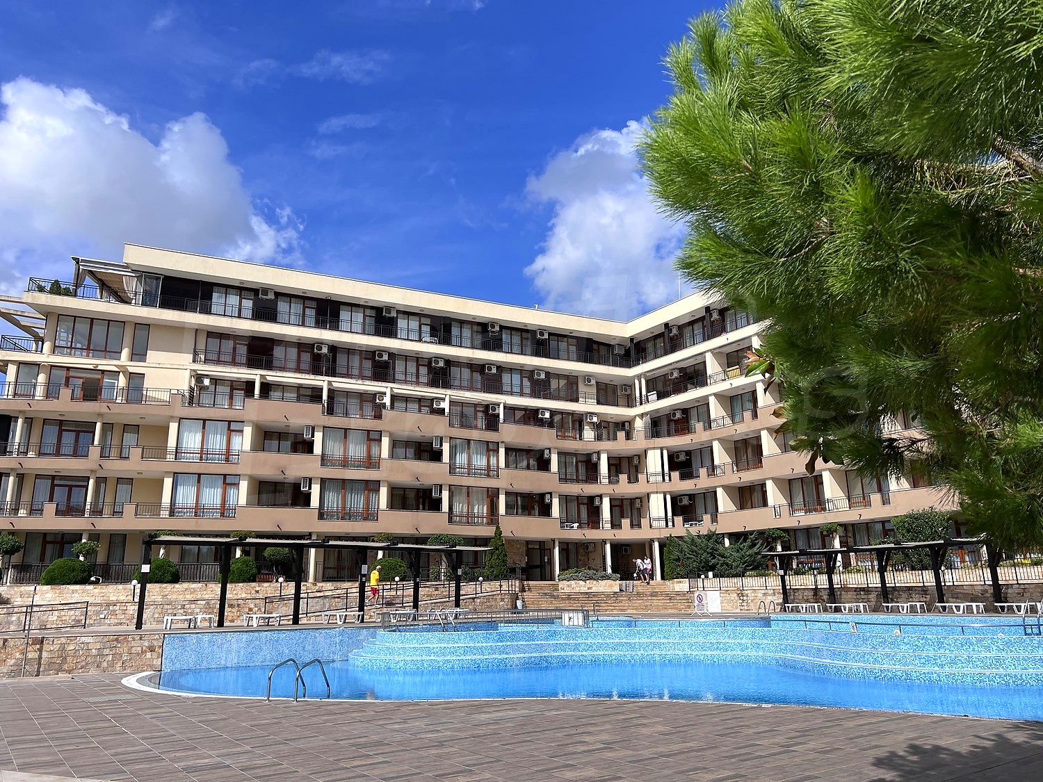 outside, facade, pool
