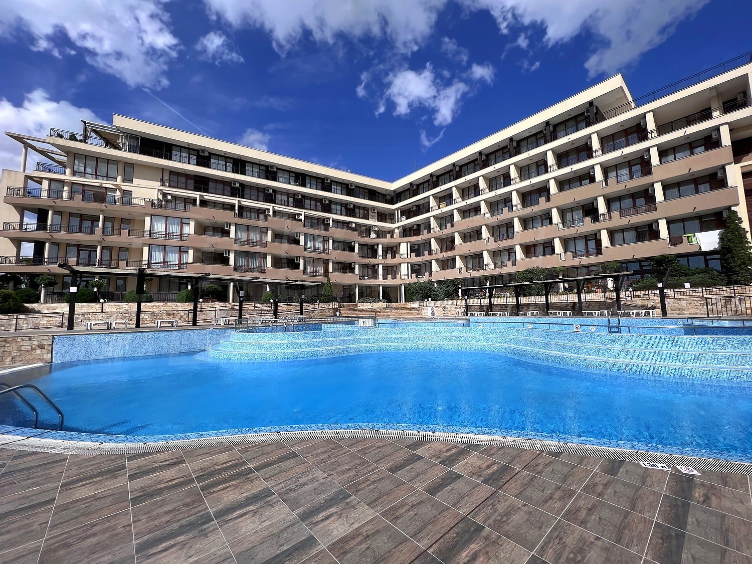 outside, facade, pool
