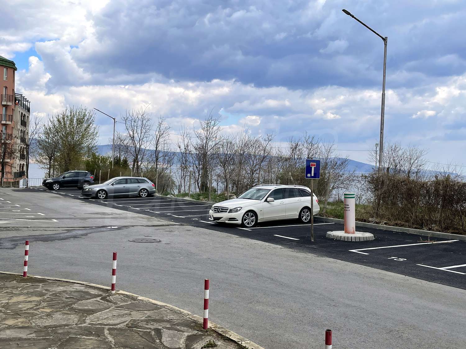 outside, parking, sea