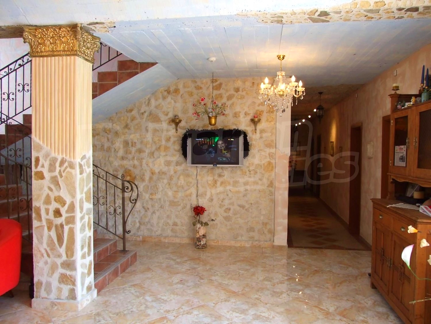 inside, hallway, stairs, furnished