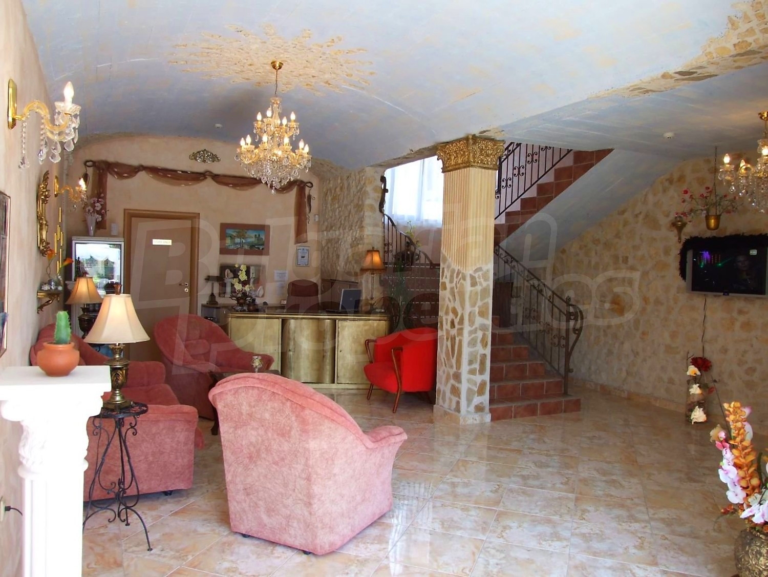 inside, living room, furnished, stairs