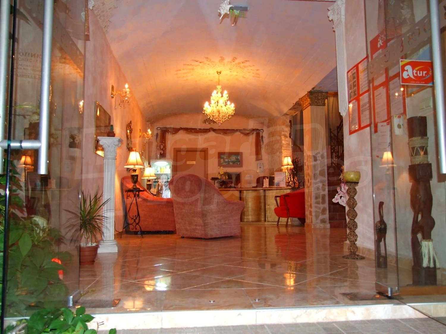 inside, furnished, inside building entrance