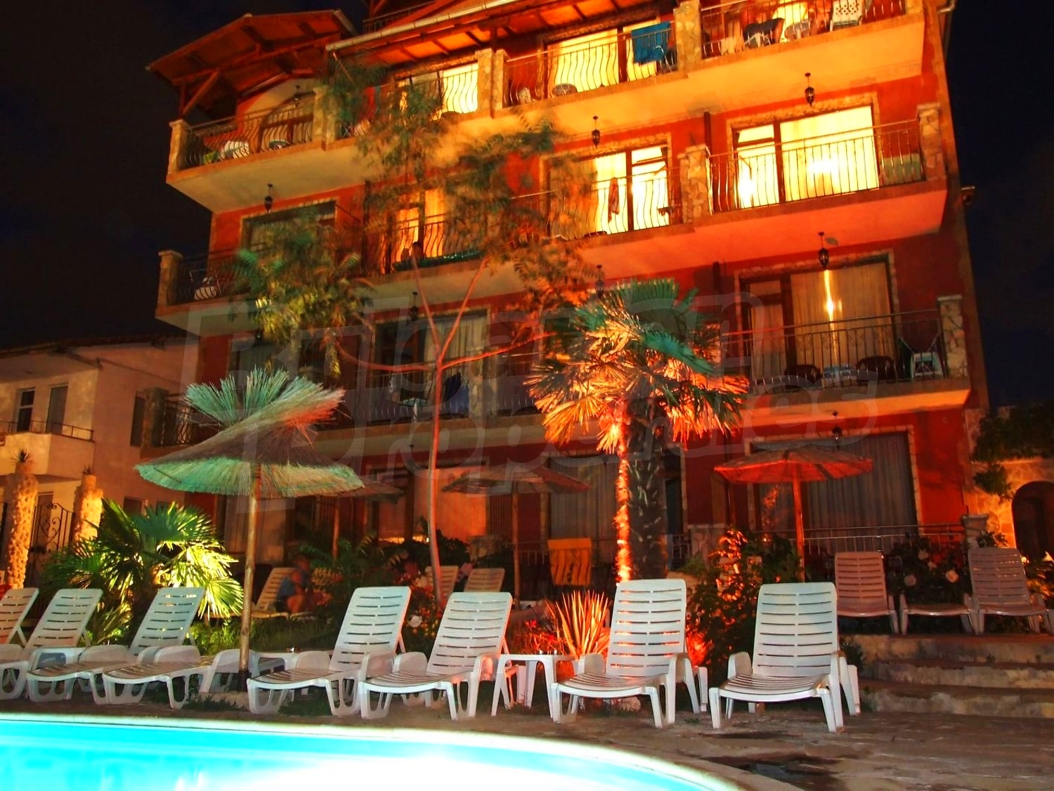 outside, facade, pool