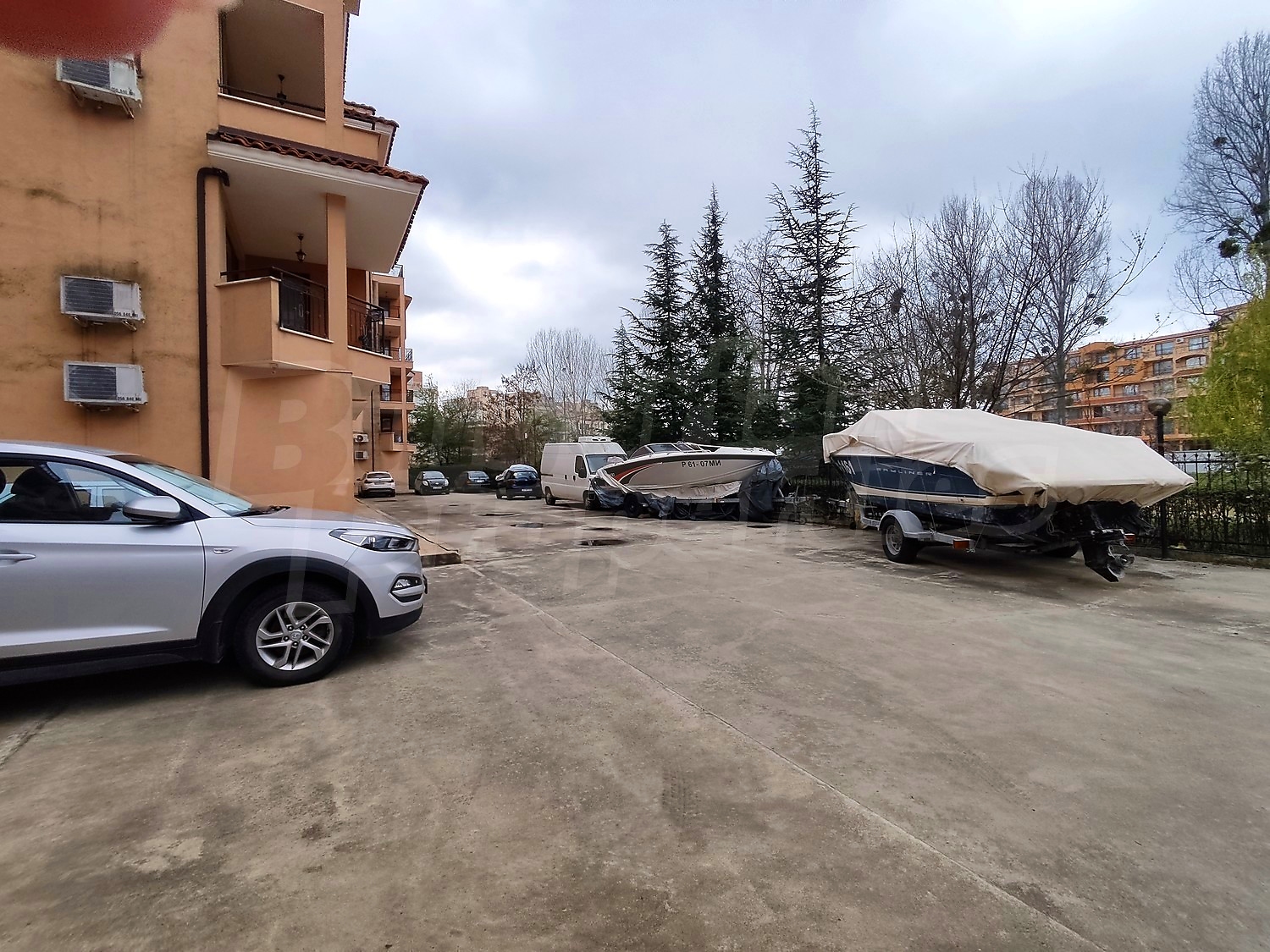 outside, parking