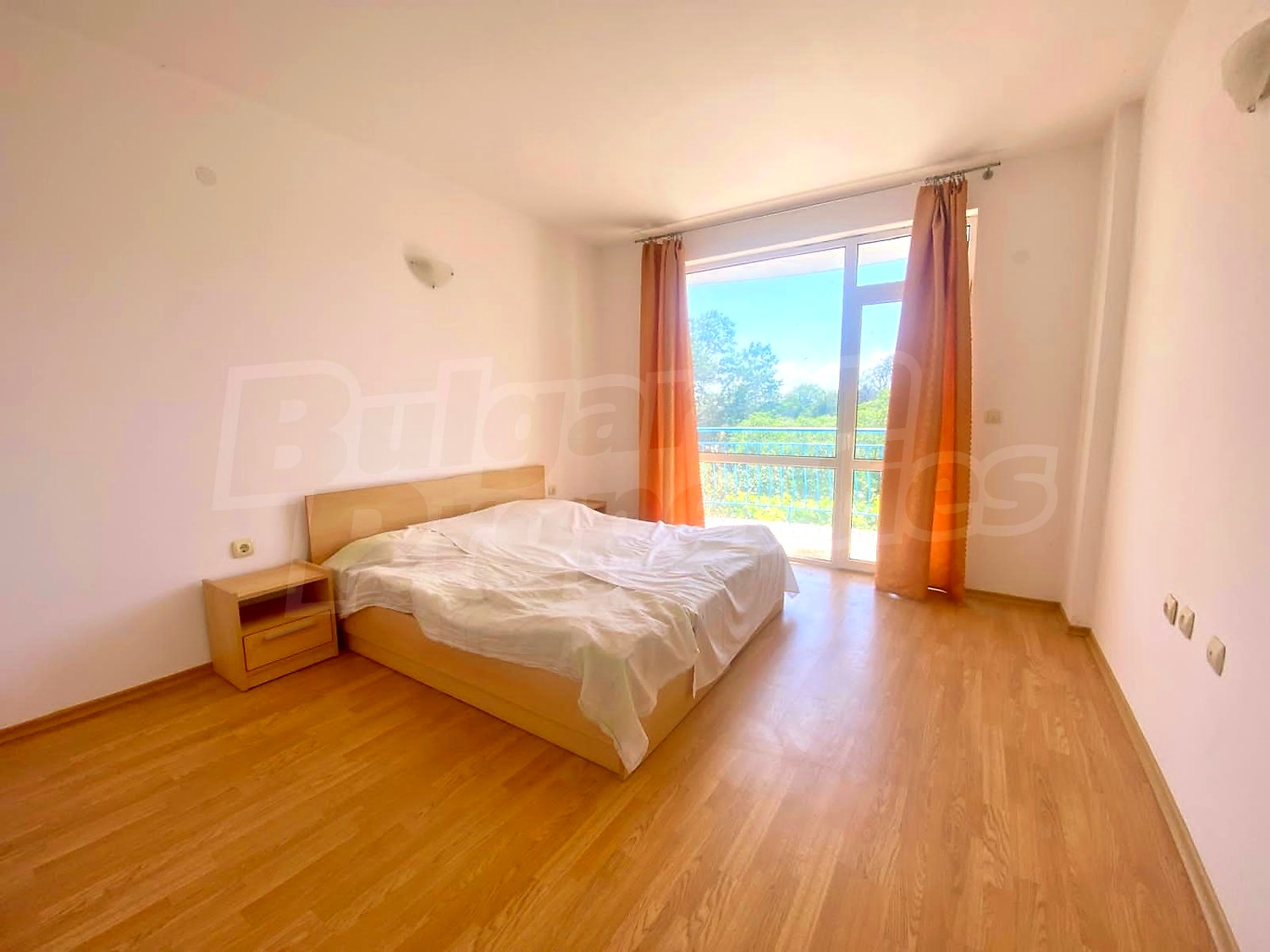 bedroom, furnished, view from balcony