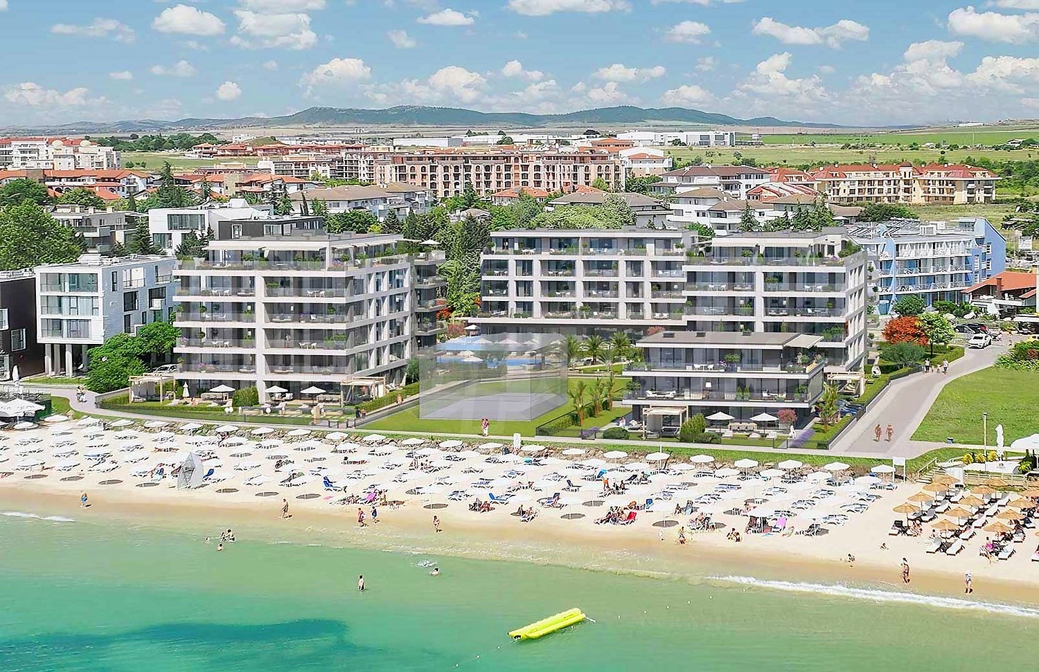 outside, sea, facade, green area