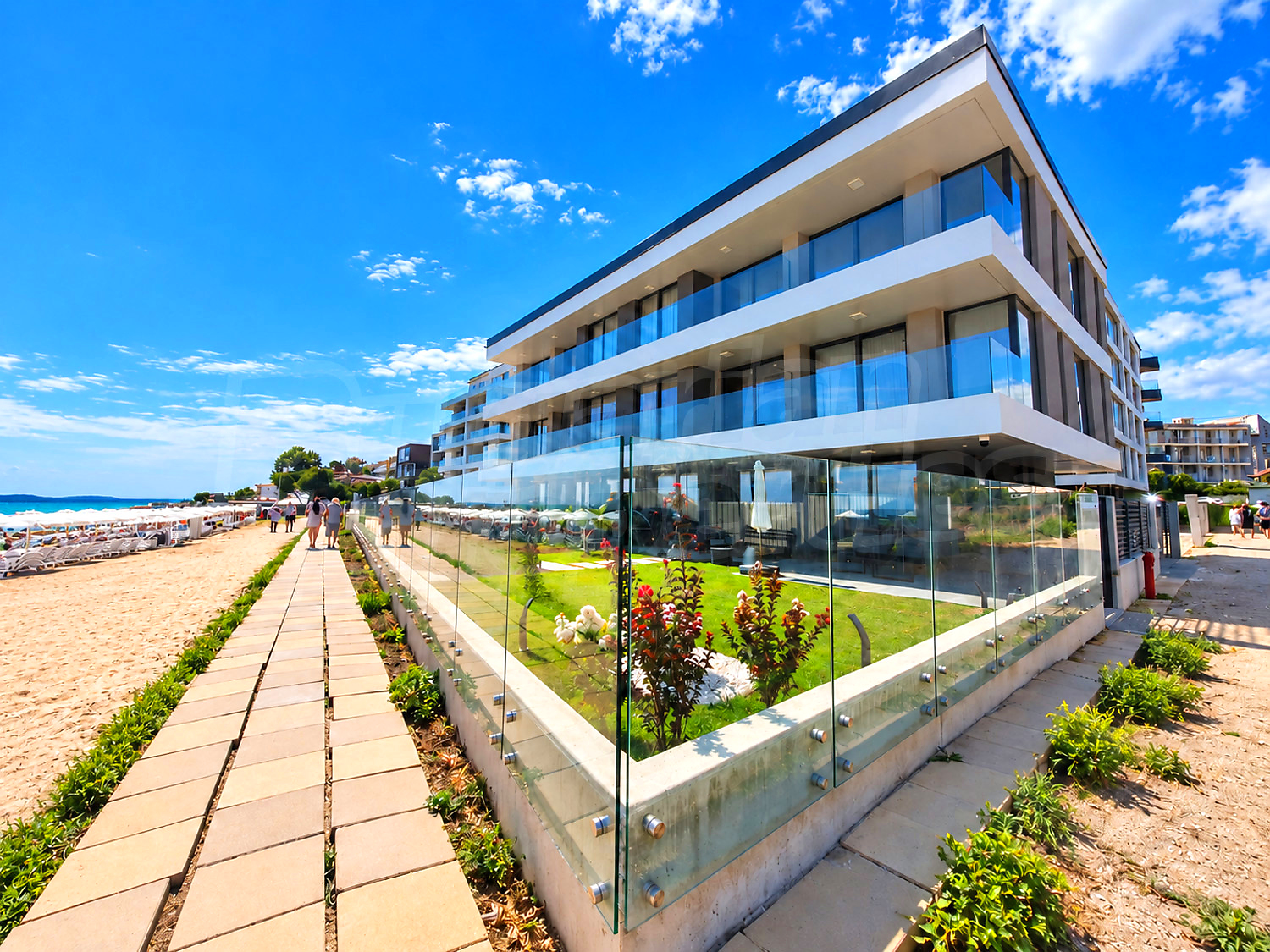 outside, facade, garden, sea