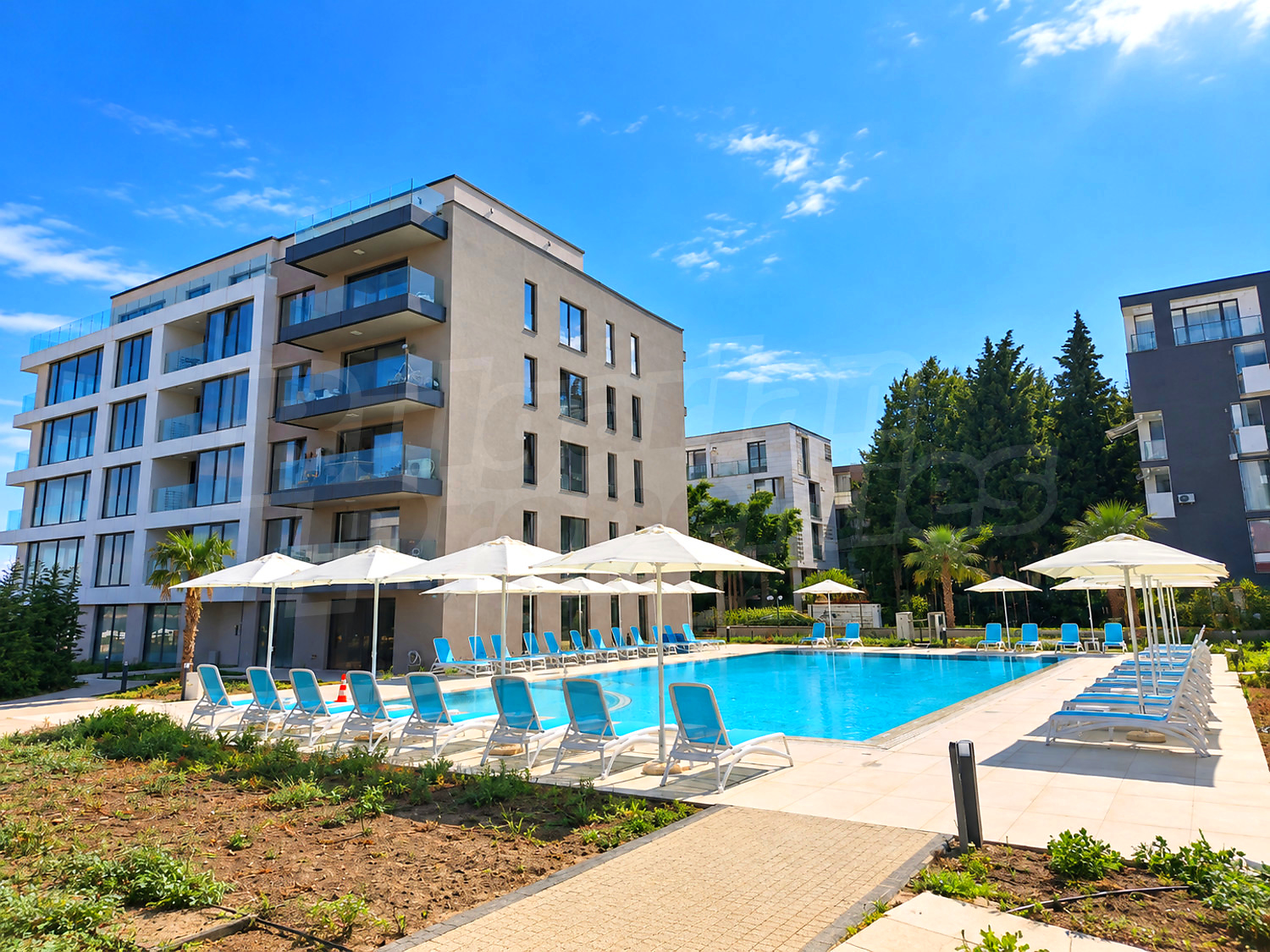 outside, pool, facade, garden
