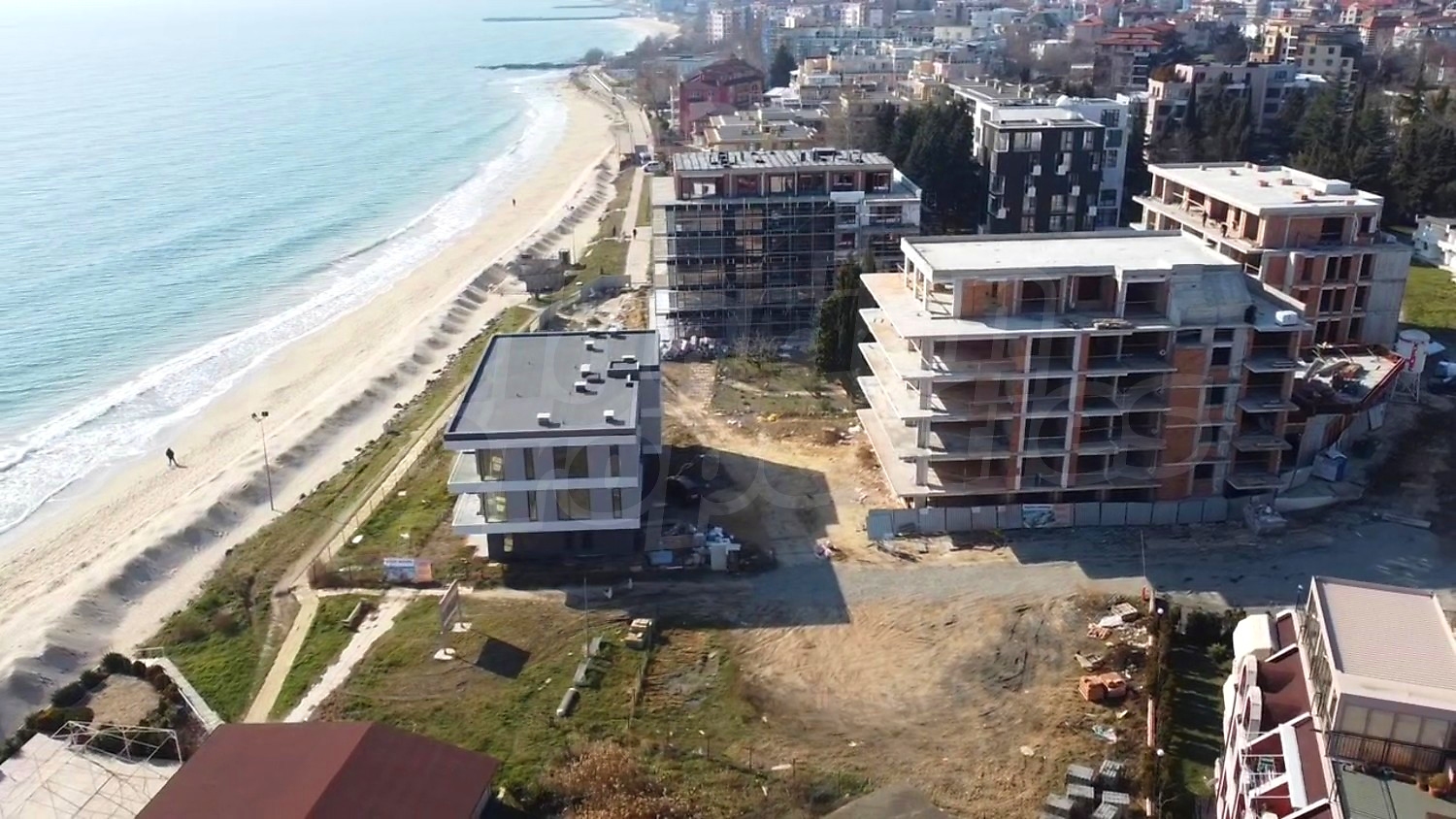 outside, sea, facade, view from balcony
