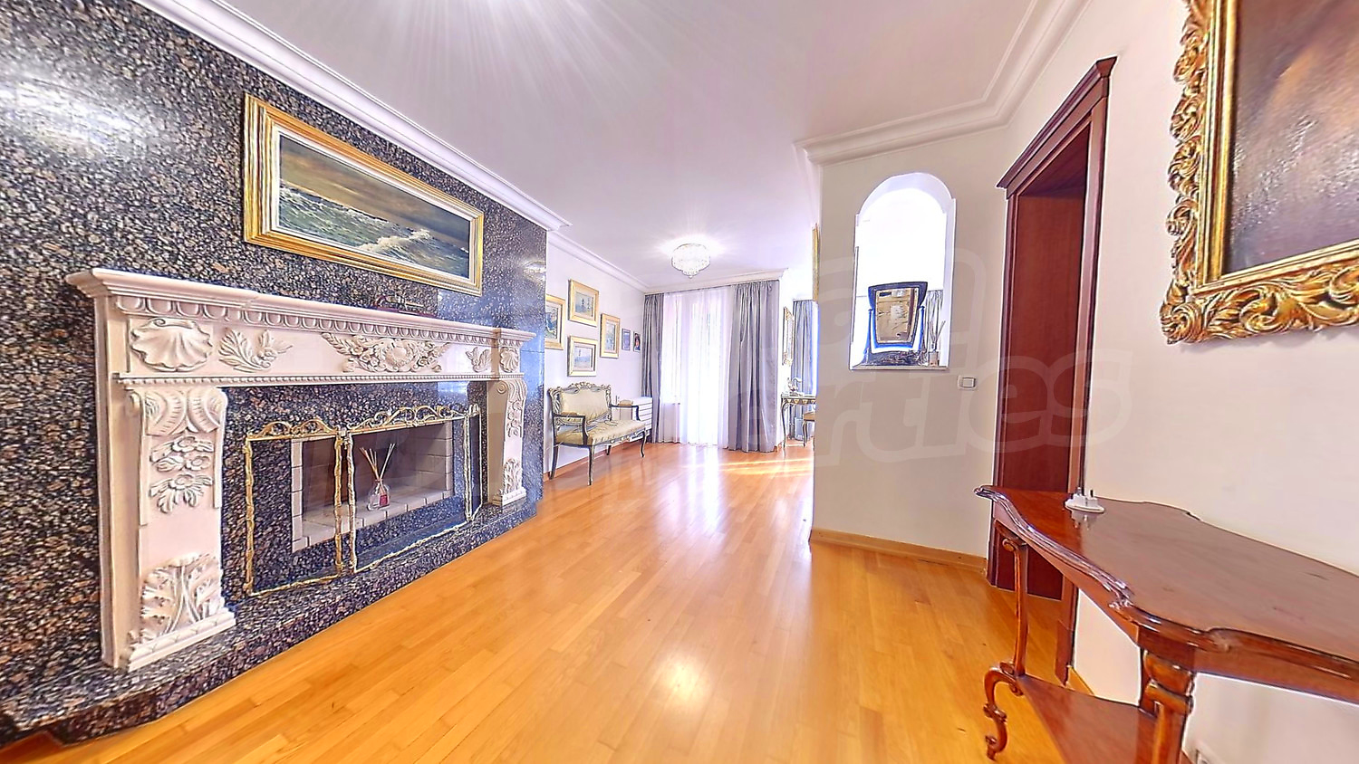 inside, living room, fireplace, furnished