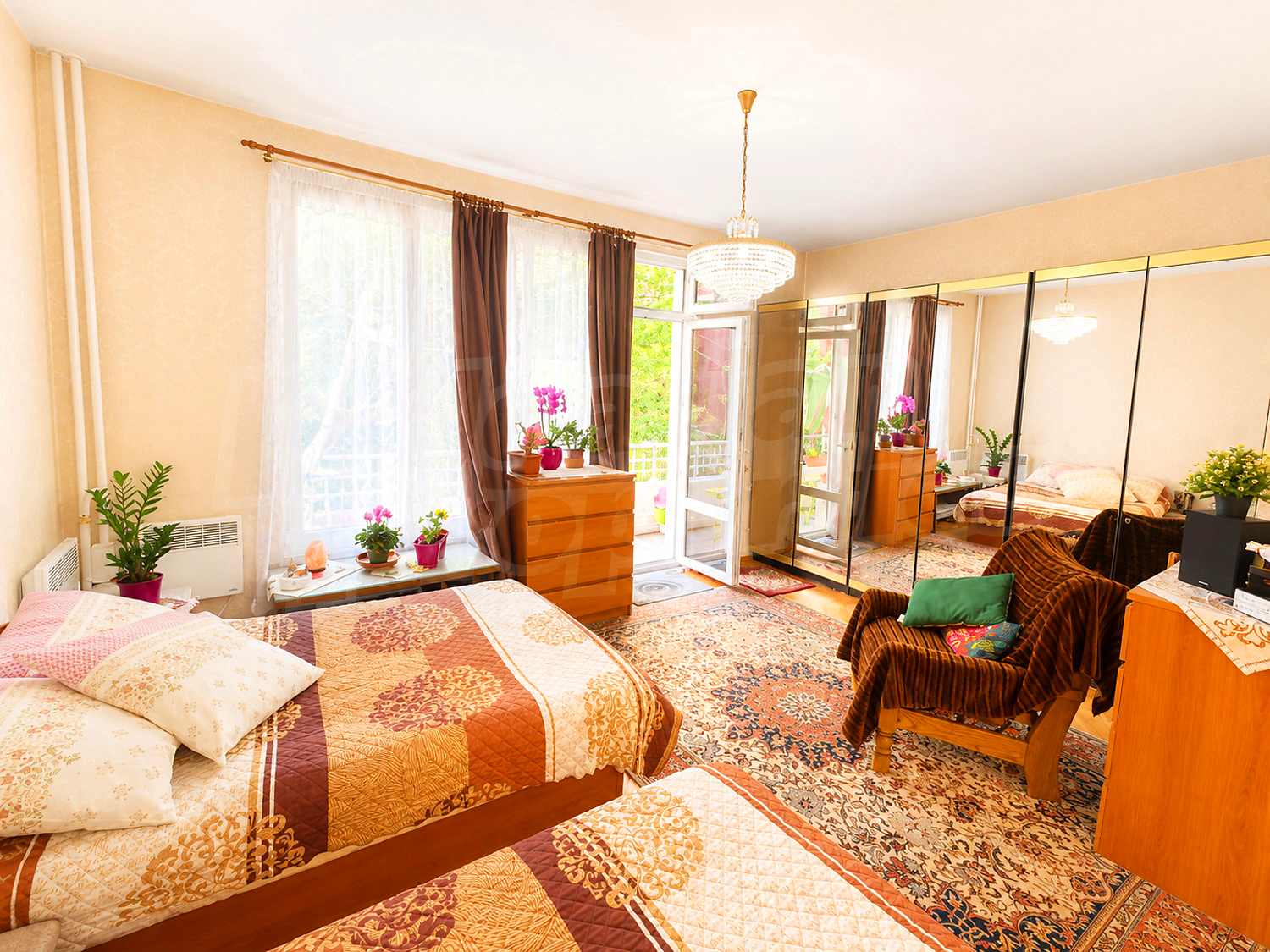 inside, bedroom, balcony, furnished, view from balcony