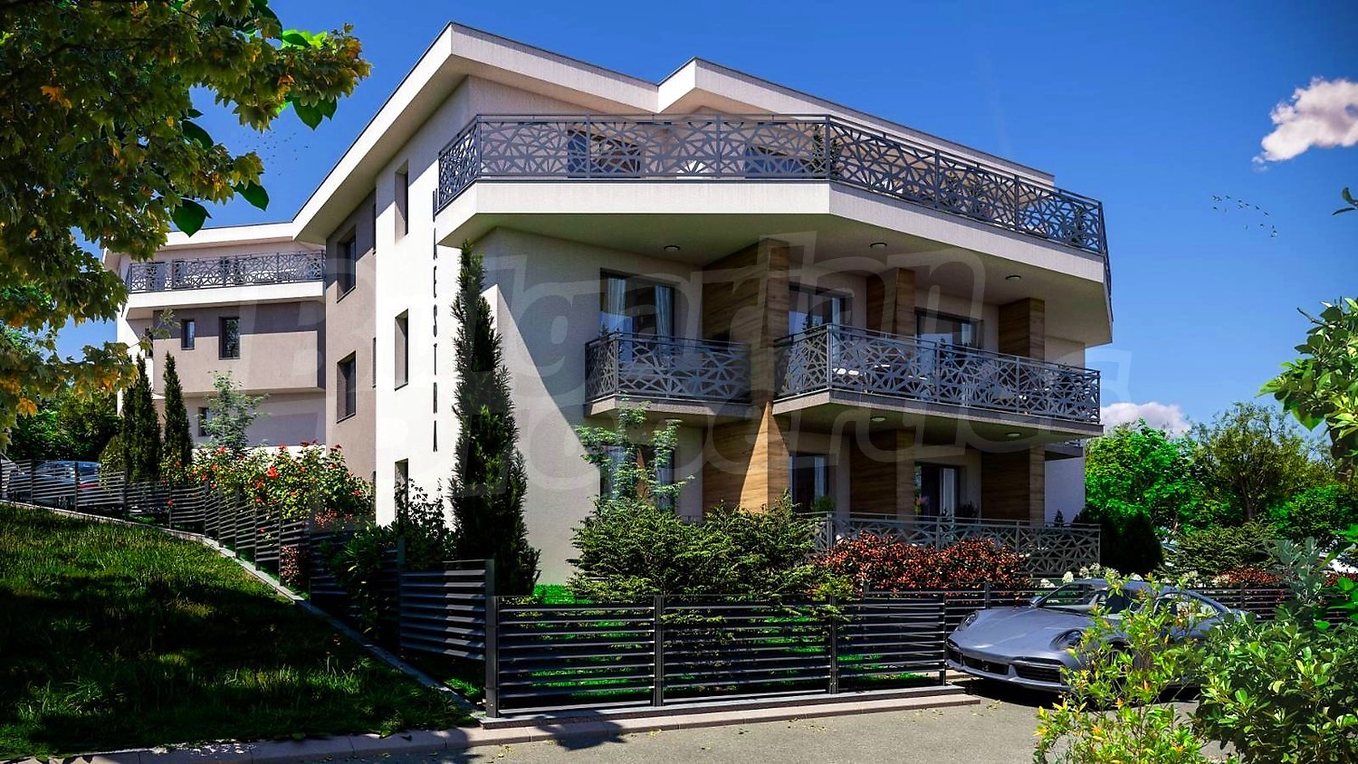 outside, facade, garden, parking