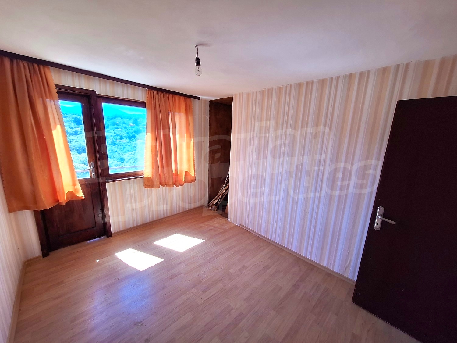 inside, bedroom, view from balcony