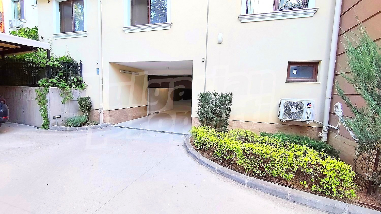facade, parking, garden, outside