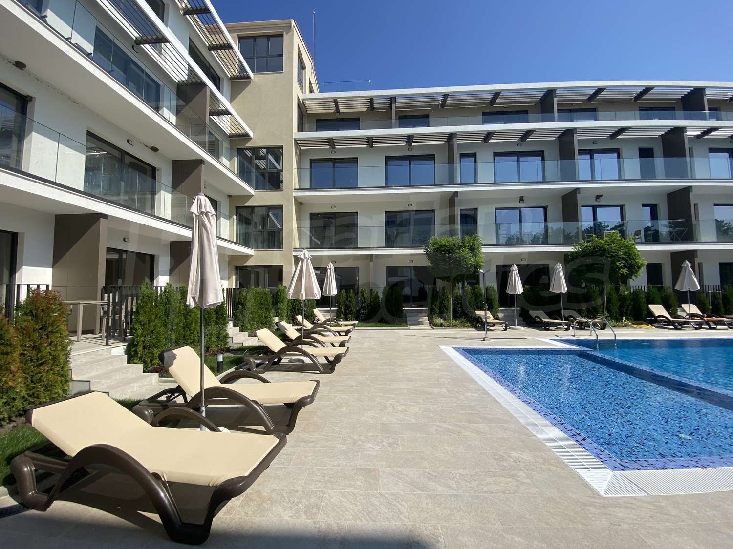 outside, pool, facade, garden