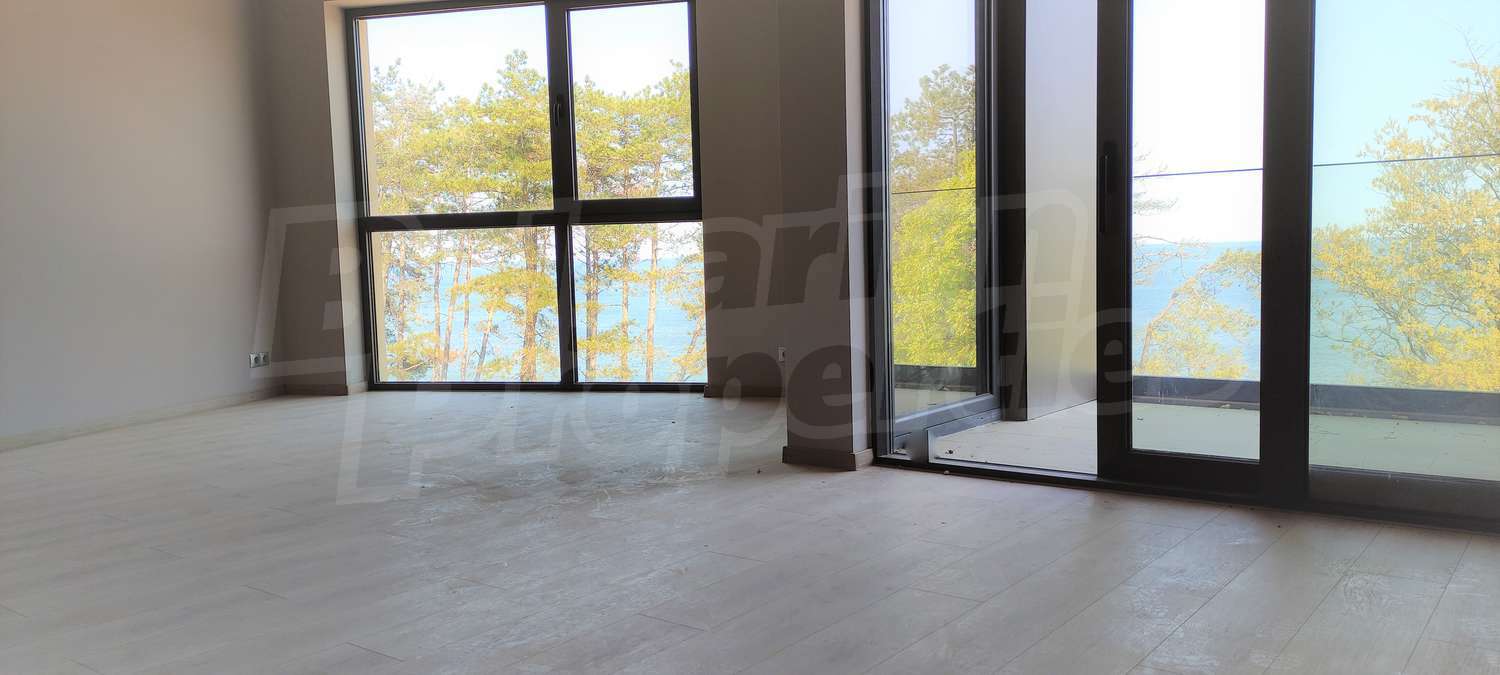 inside, living room, view from balcony, furnished