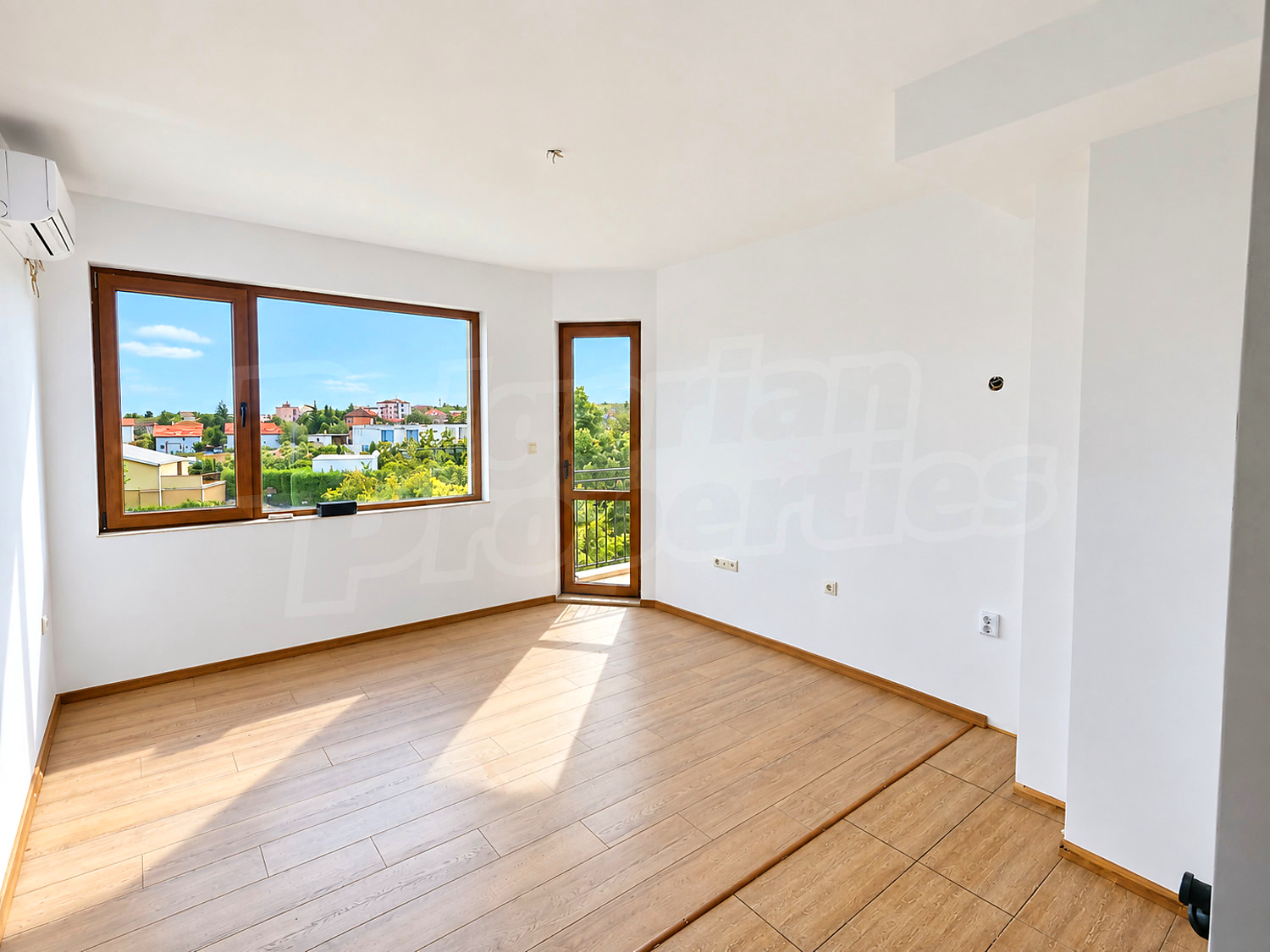 inside, view from balcony, unfurnished
