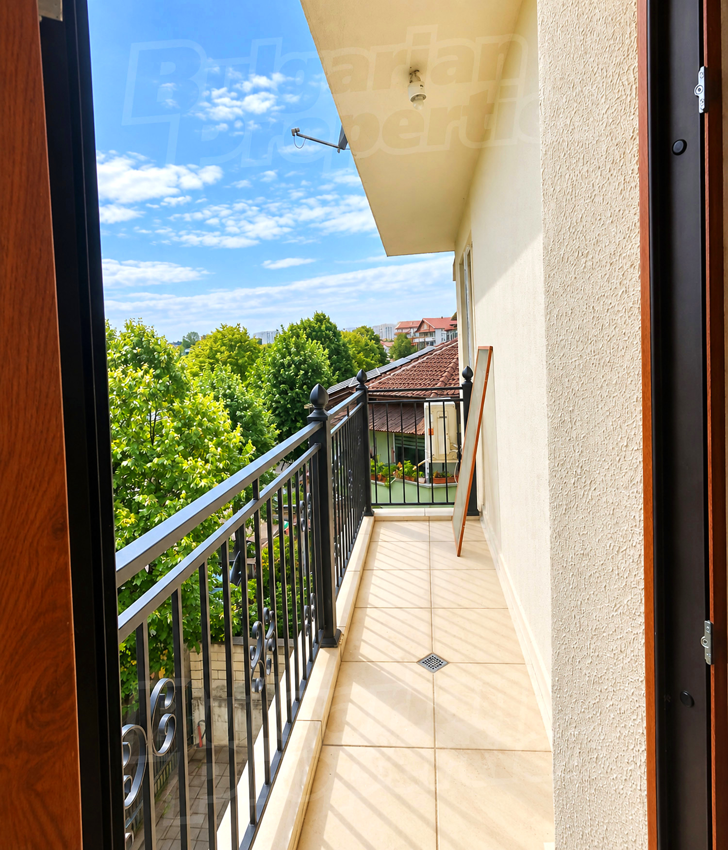 balcony, view from balcony, outside, green area