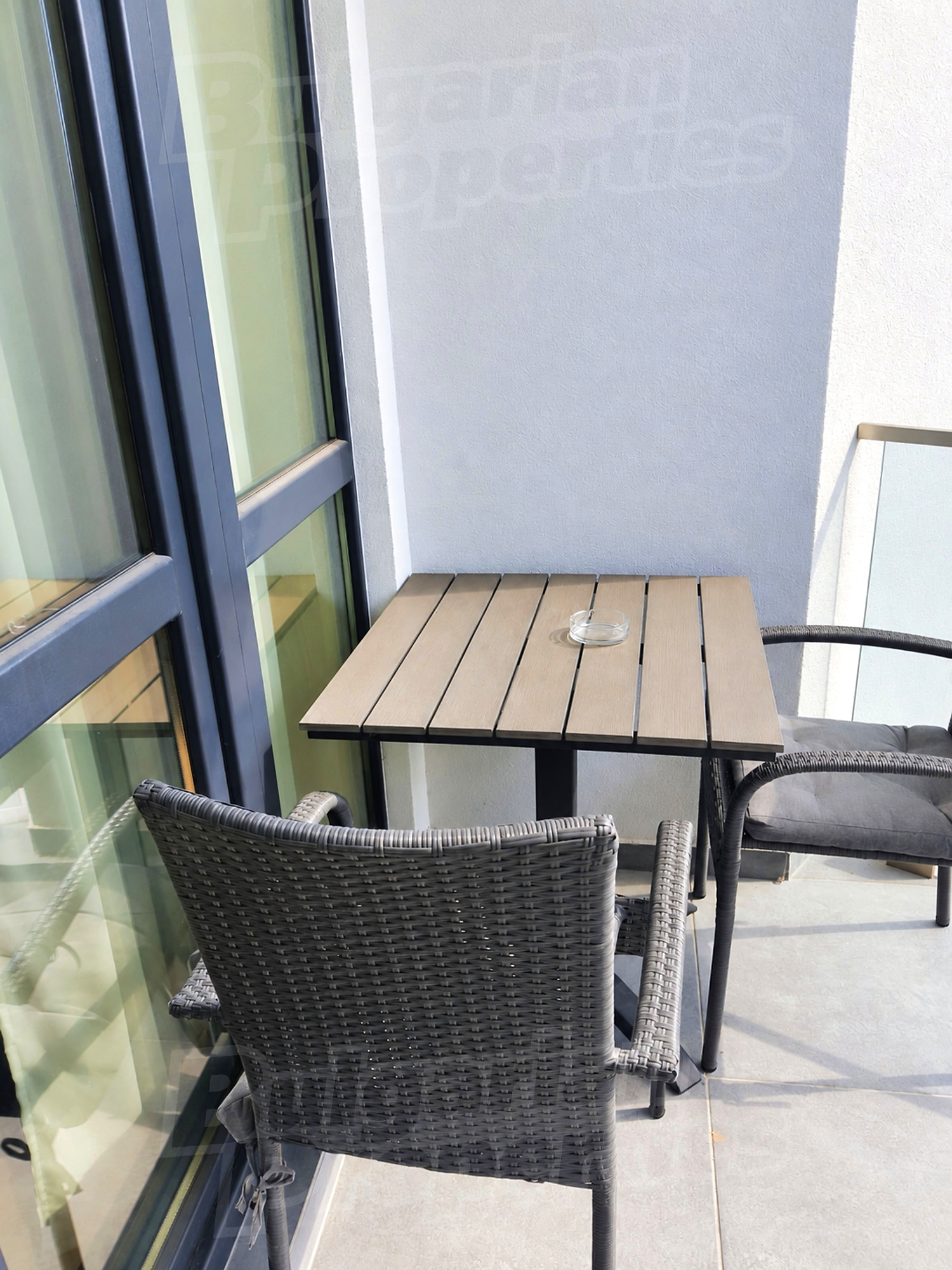 balcony, furnished