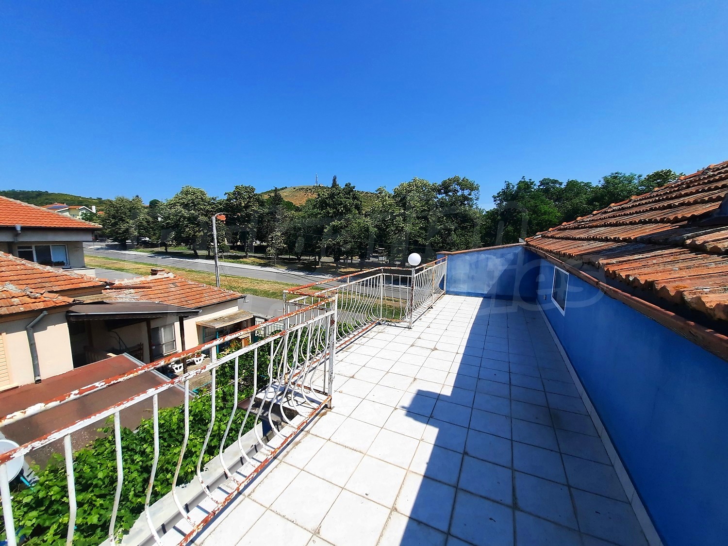 balcony, outside, view from balcony, green area