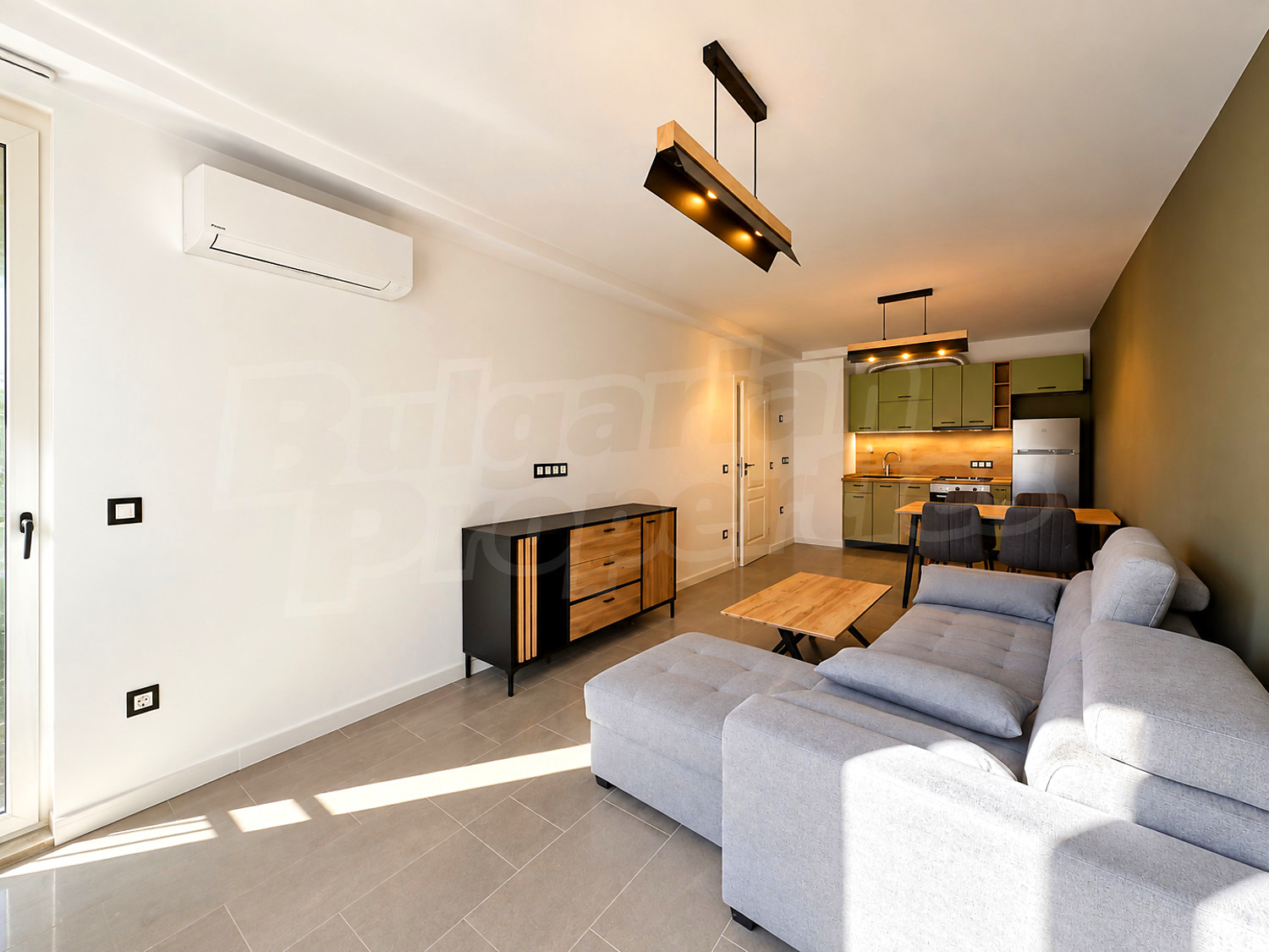 inside, living room, kitchen, furnished