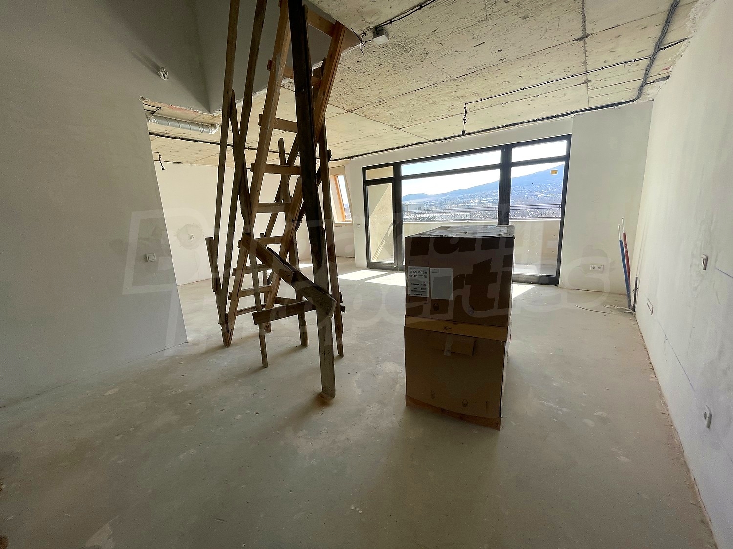 inside, unfurnished, balcony, view from balcony