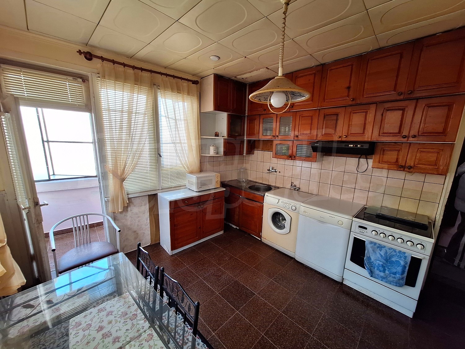 inside, kitchen, balcony, furnished