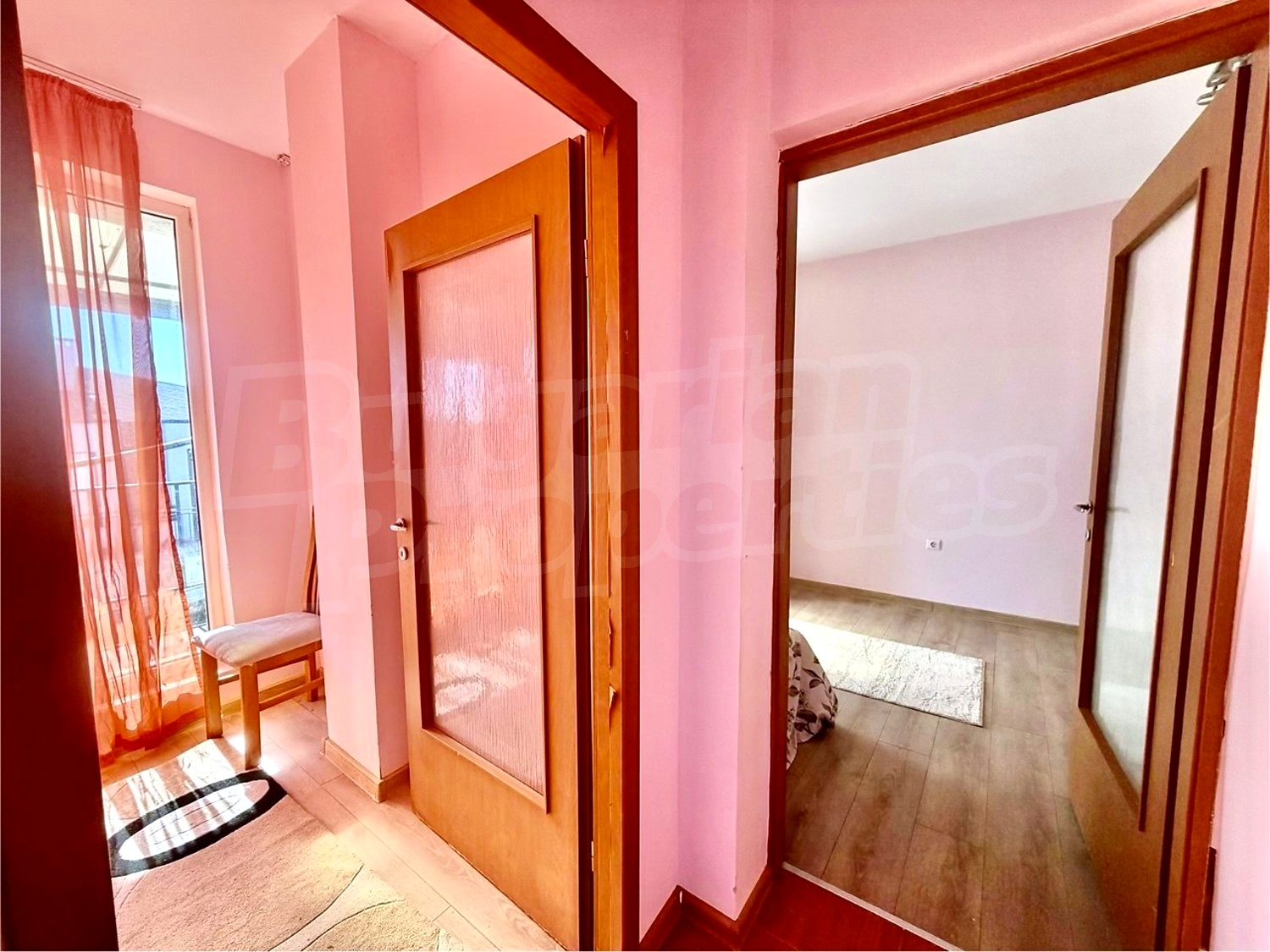 inside, hallway, balcony, furnished